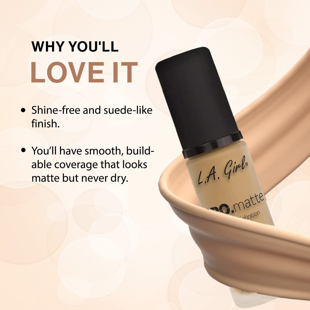 Smoothing Pro Matte Foundation – Beige, Medium to Full Coverage, 1 Fl Oz