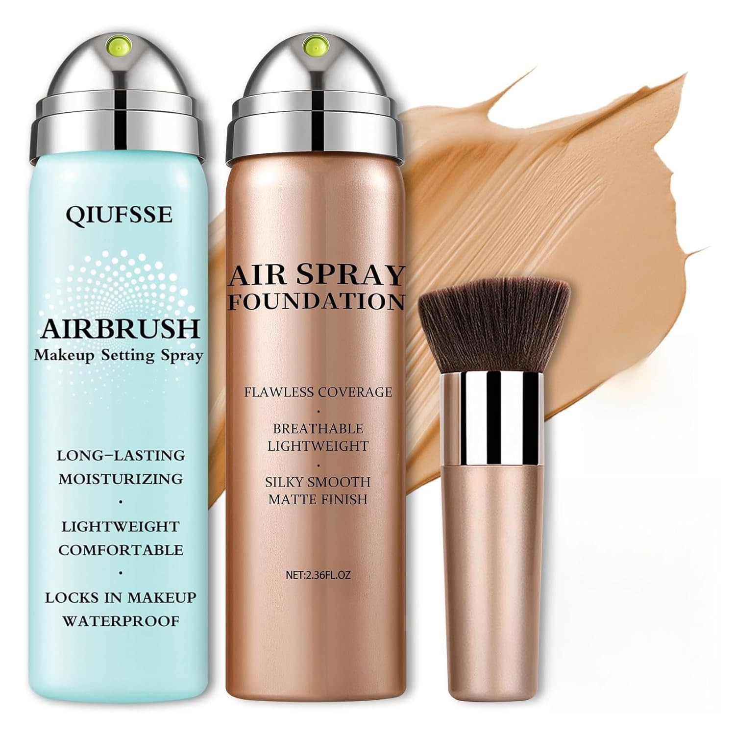 Airbrush Foundation with Airbrush Setting Spray for Makeup,Long-lasting Waterpro