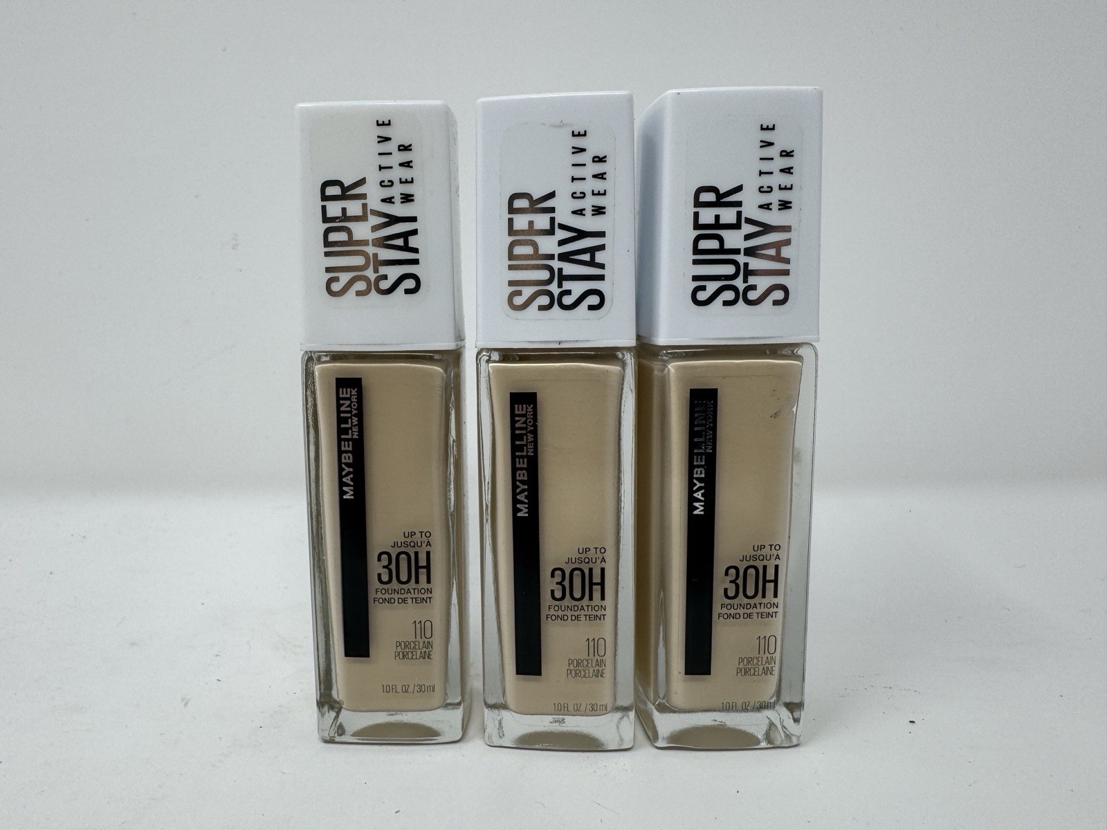 Lot of (3) Maybelline Super Stay Active Wear 30H Liquid Foundations #110