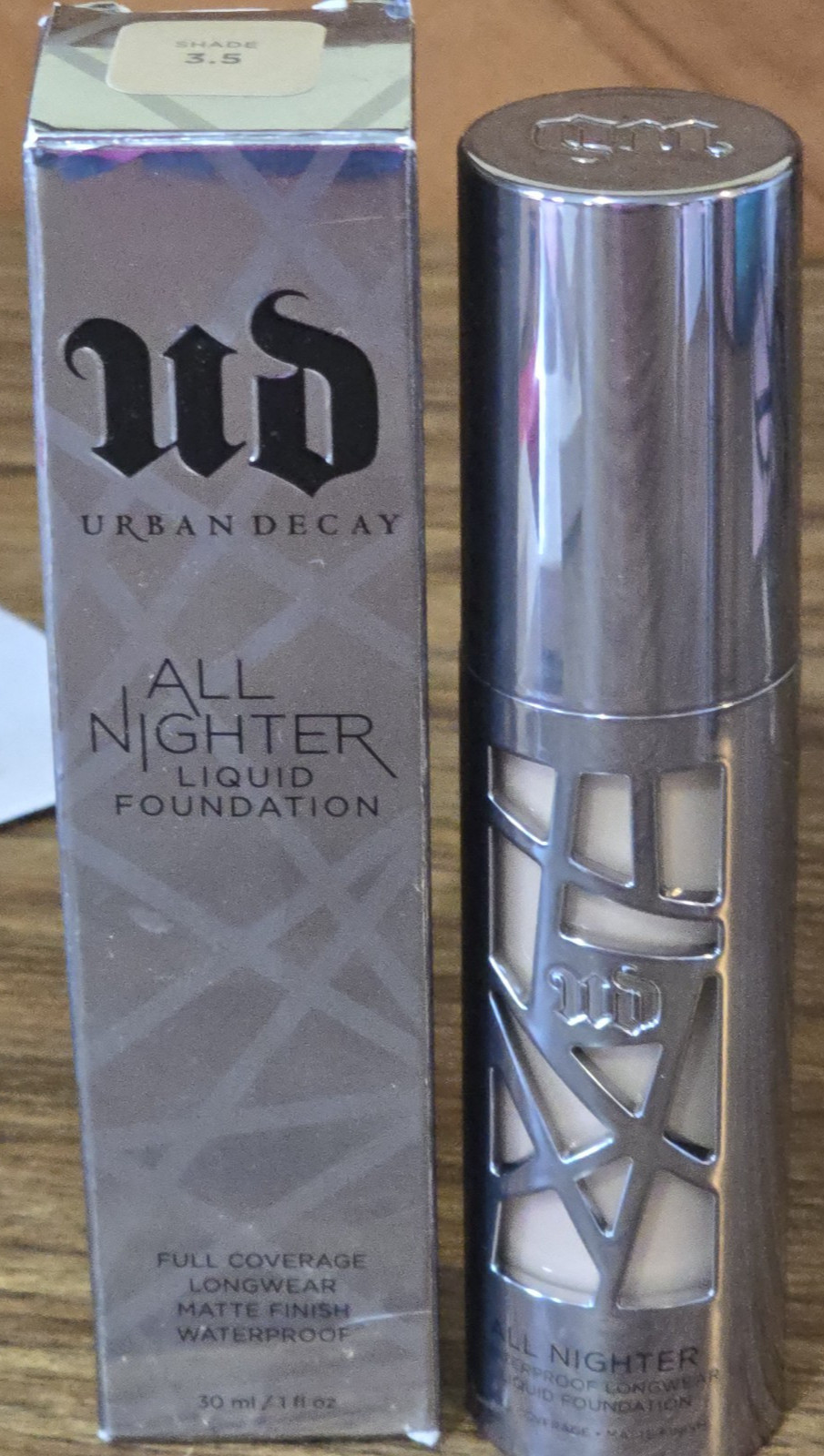 Urban Decay- All Nighter WP Matte Liquid Foundation – Shade 3.5 – 1 Oz – NIB