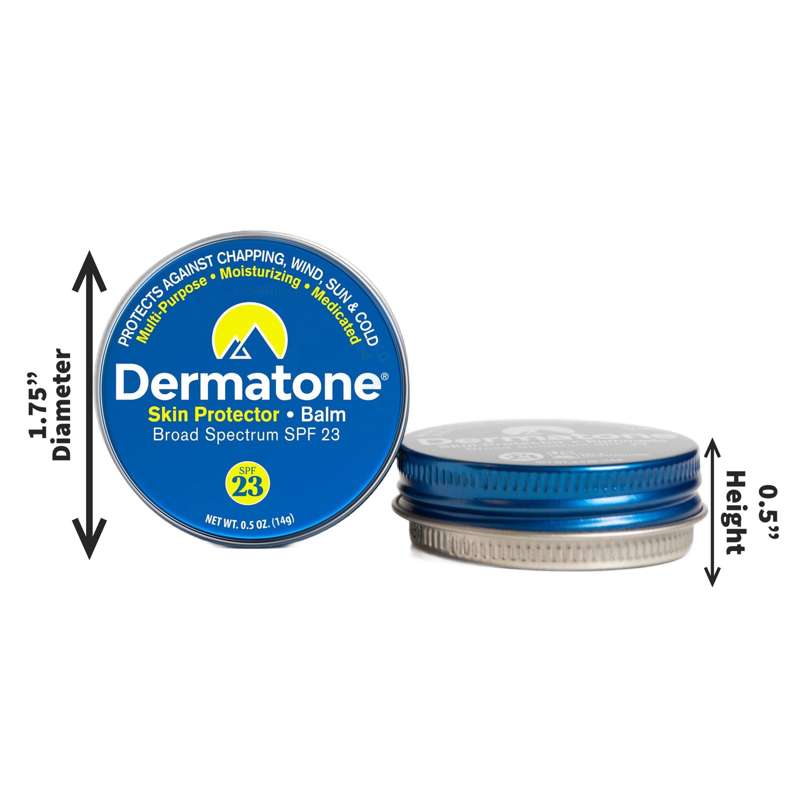 Dermatone Skin Protector Balm | Sun, Wind, Cold, 0.5 Ounce (Pack of 1), Blue