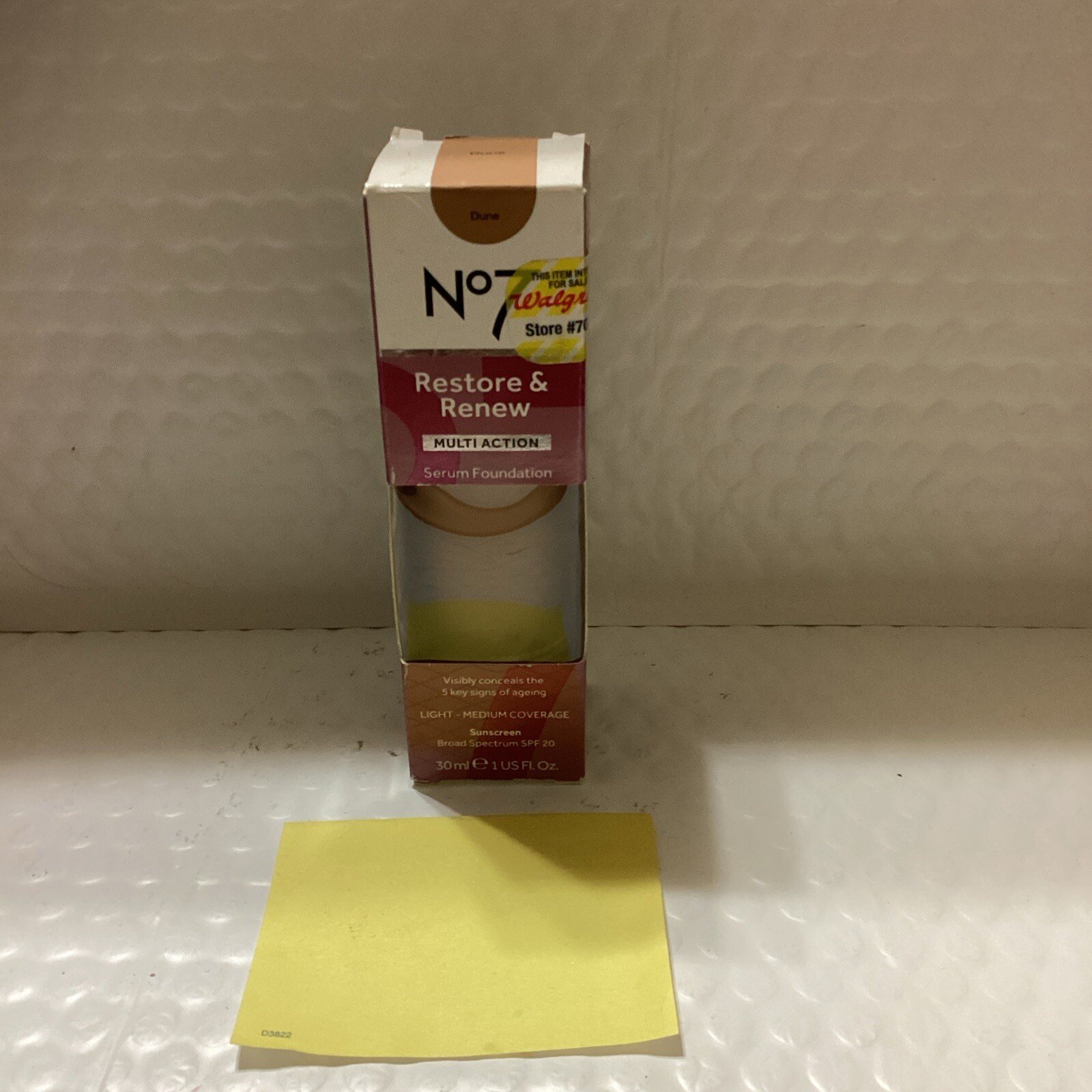 No7 Restore & Renew Multi Action Serum Foundation Dune Exp1/24