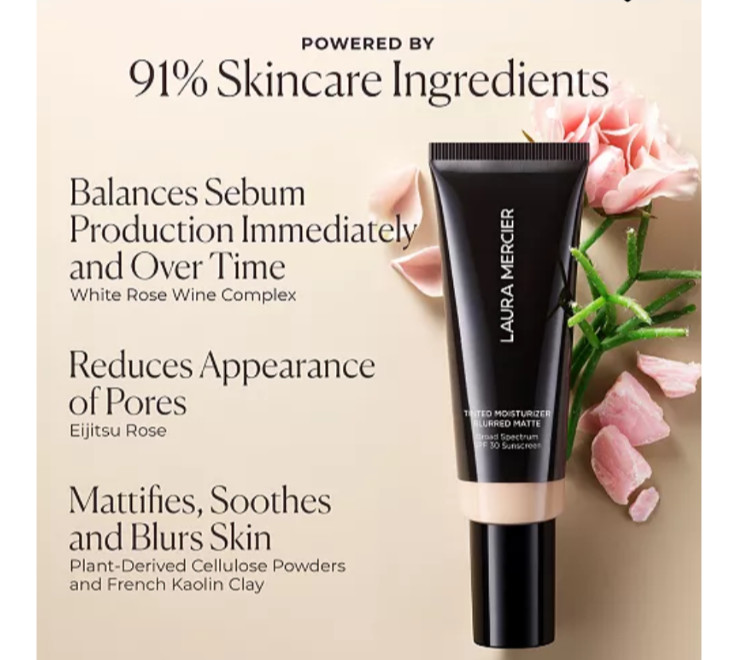 LAURA MERCIER TINTED MOISTURIZER BLURRED MATTE ON SILK .5 oz SPF 30
