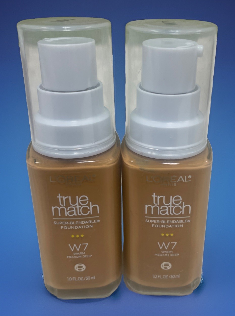 L’Oreal True Match Super Blendable Foundation W7 Warm Medium Deep Lot Of 2