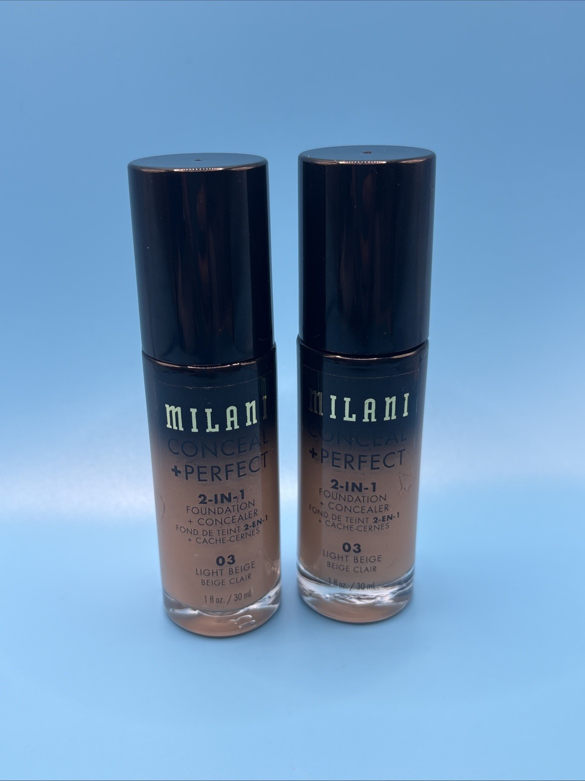 2pk Milani LIGHT BEIGE 03 Conceal + Perfect 2-in-1 Foundation + Concealer 1oz