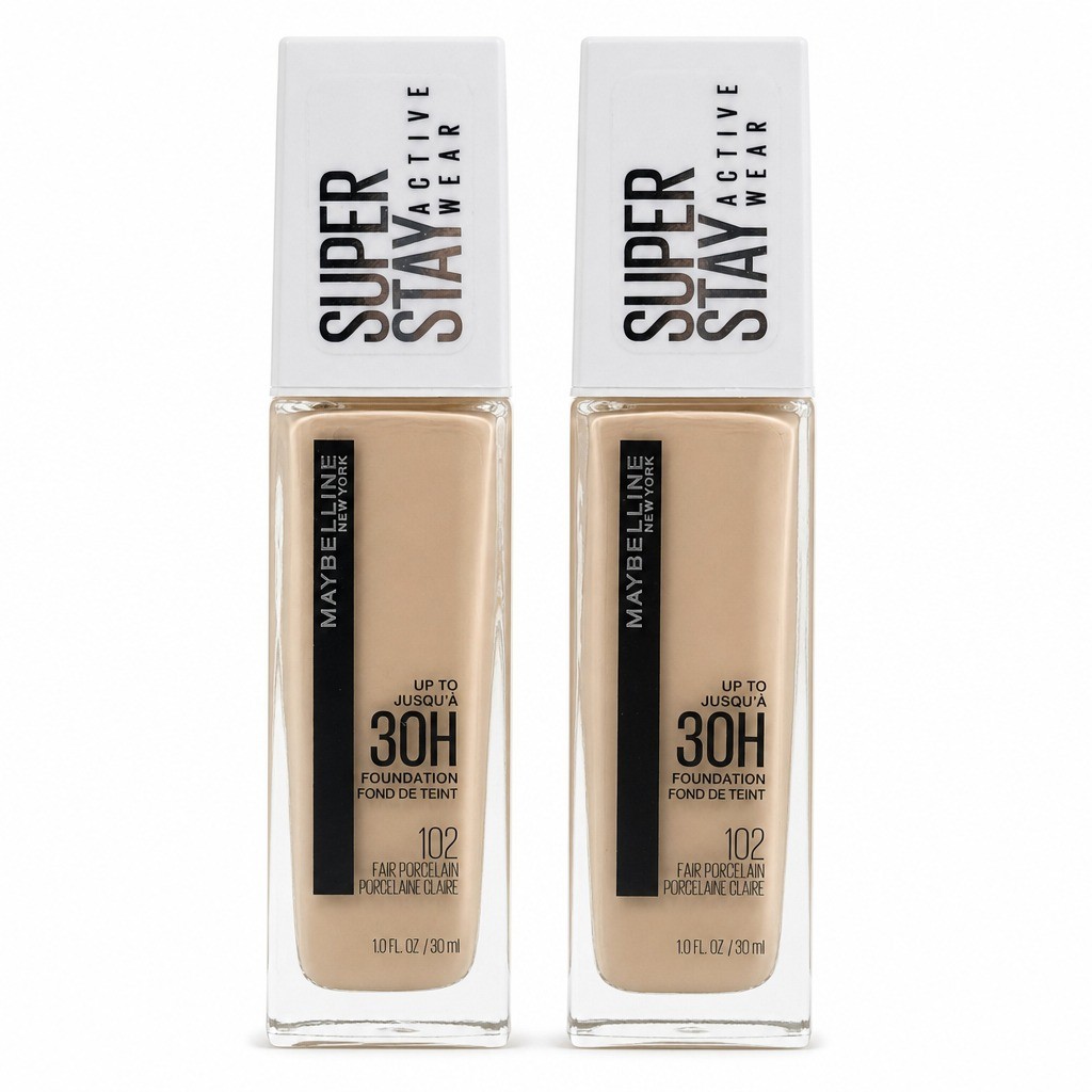 Maybelline Super Stay Active Wear Liquid Foundation 102 Fair Porcelain 2pk