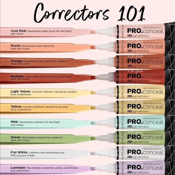 L.A. Girl HD Pro.Conceal, Reddish 0.28 Fl Oz (Pack of 1), Corrector