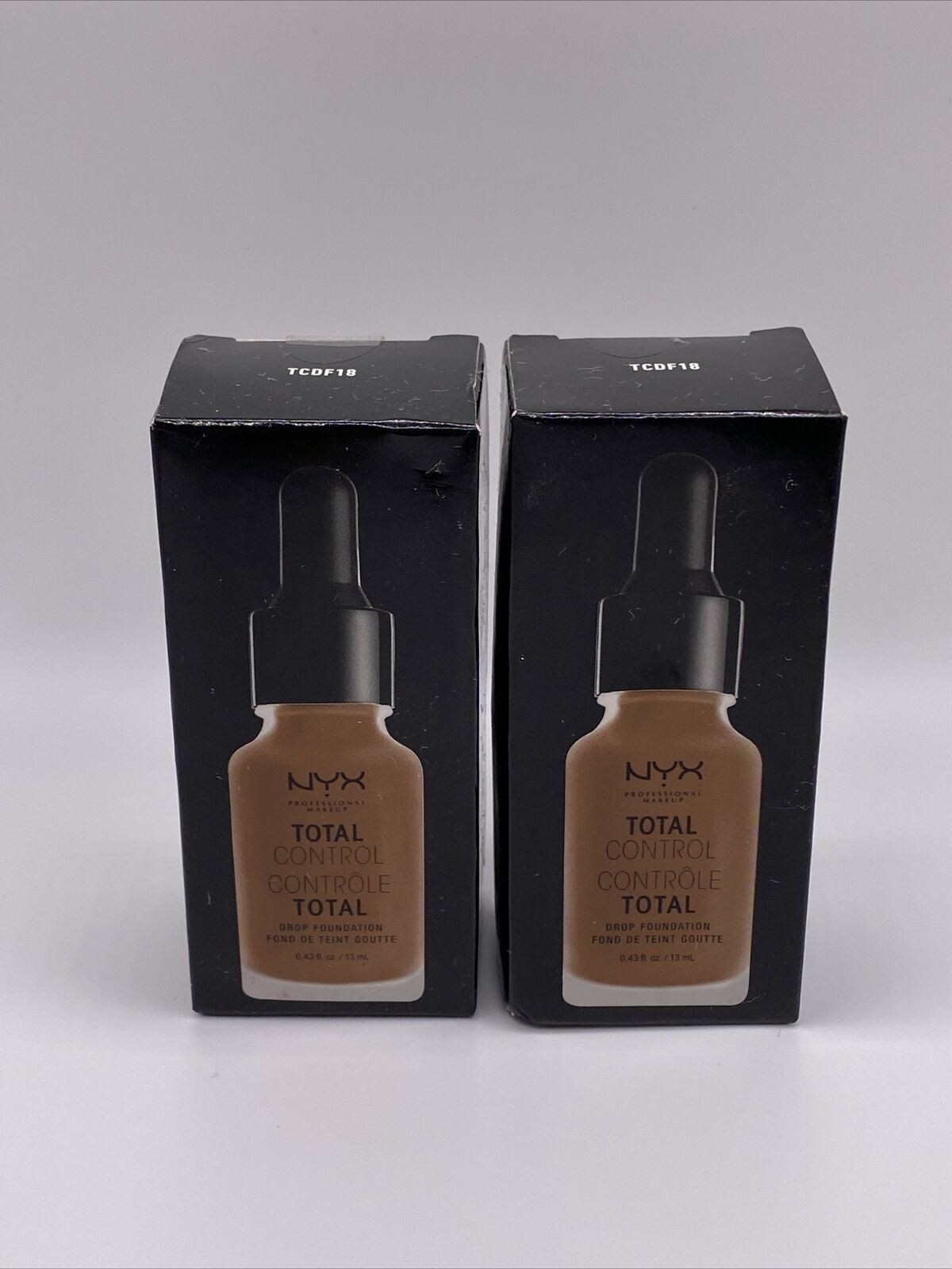 NYX Total Control Drop Foundation Matte TCDF18 DEEP SABLE 0.43oz – LOT OF 2 NIB