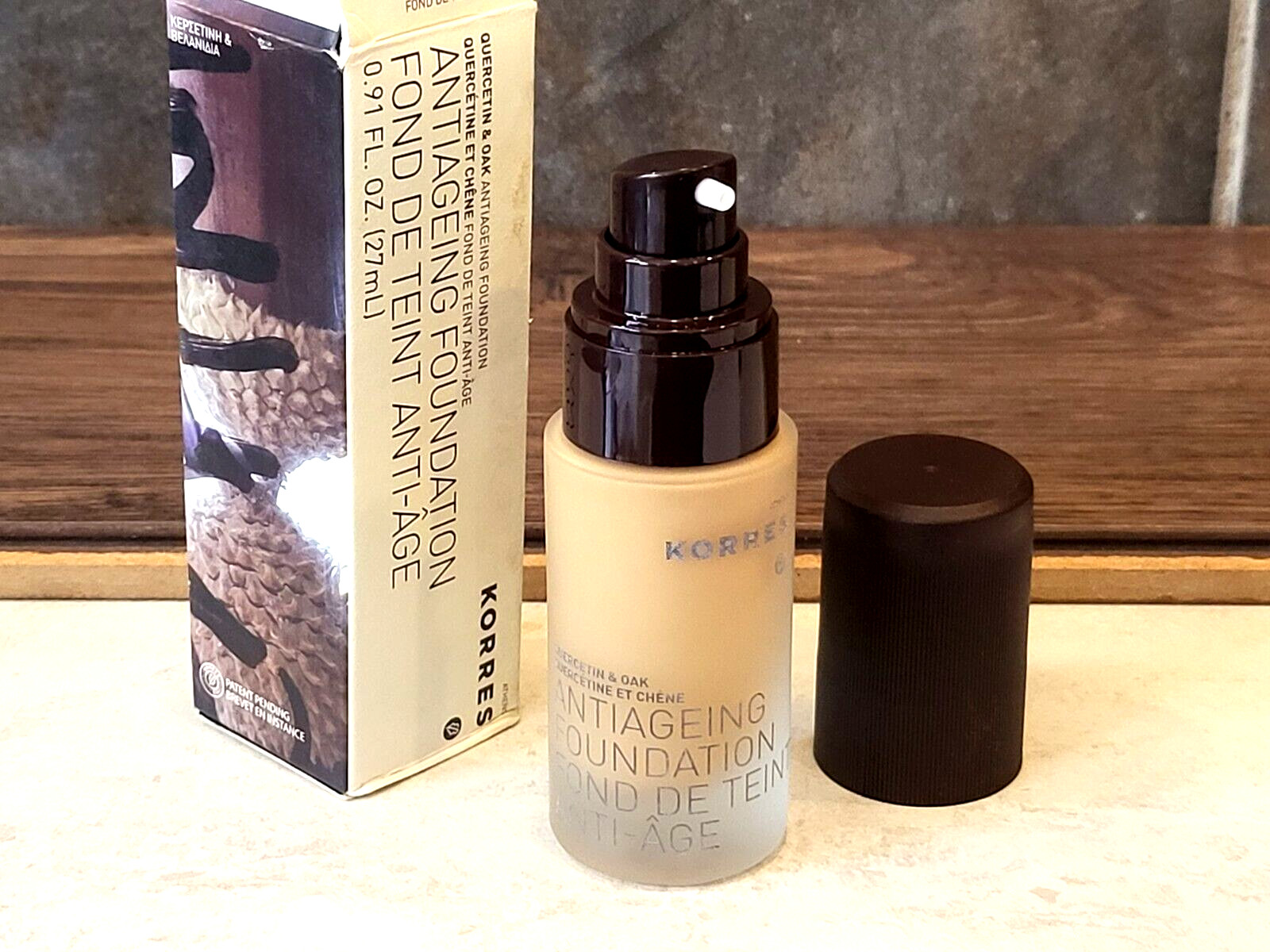 Korres Quercetine & Oak anti-aging foundation ~ 15 Medium Beige ~ full size (m1