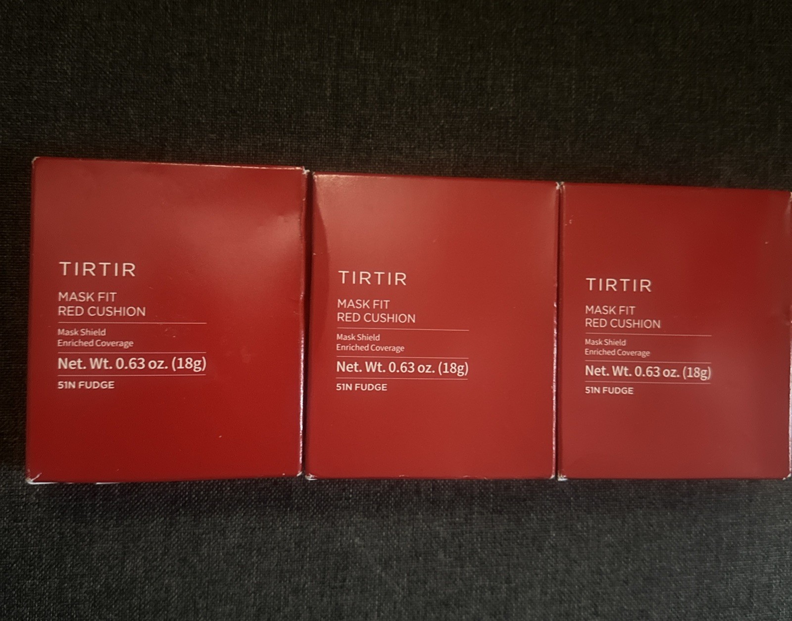 TIRTIR Mask Fit Red Cushion Foundation 0.63fl oz 51N Fudge 3 pack
