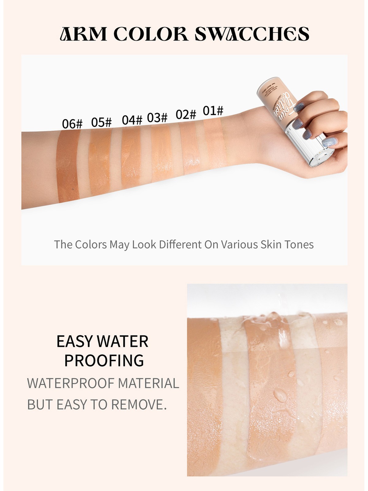 Women Full Coverage Liquid Foundation Non-caking 40ml Covering Flaws Hydrating