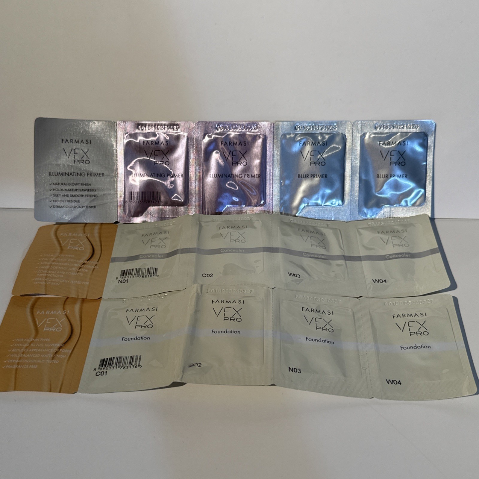 Farmasi VFX Pro Foundation, Concealer, & Primer Sample Trial Set -Lot of 3 #2