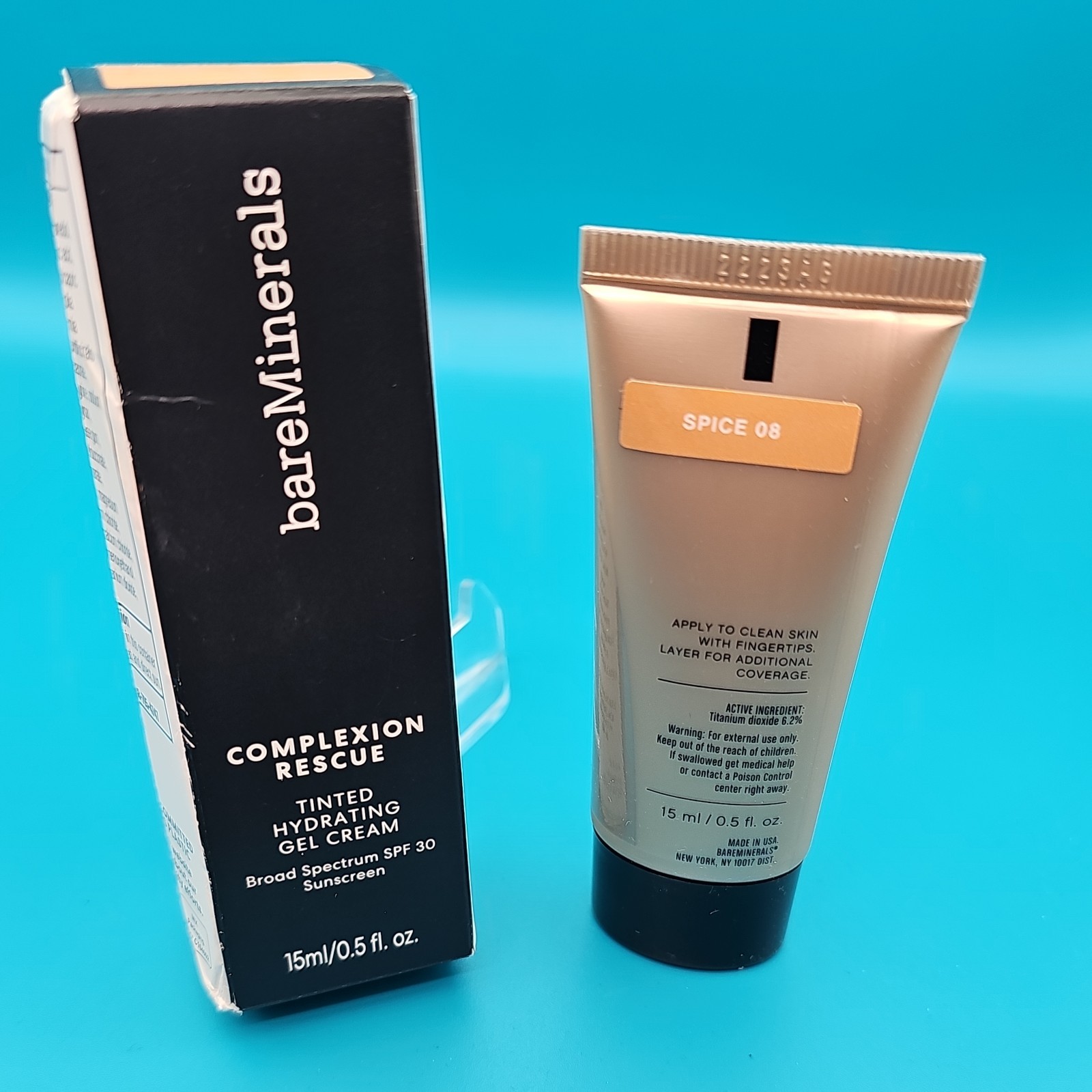 BareMinerals Complexion Rescue Tinted Hydrating Gel SPF 30 .5 fl oz ~ Spice 08