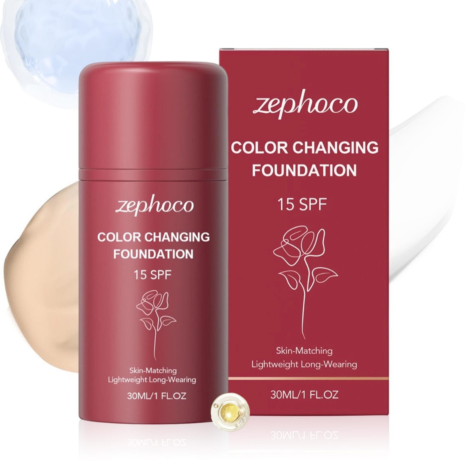 Color Changing Foundation Adjusts to Skin Tone, 30ml Makeup Base`