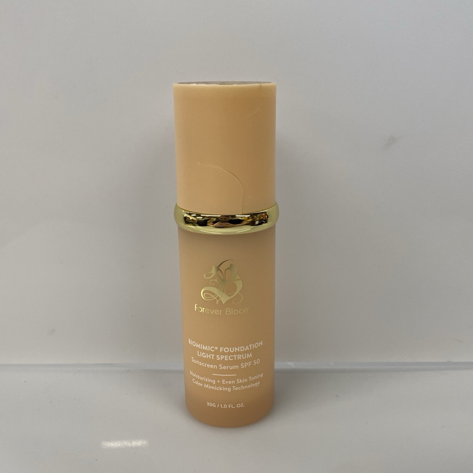 Forever Bloom Biomimic Foundation Light Spectrum Full Size 1.0 Fl Oz DAMAGED CAP