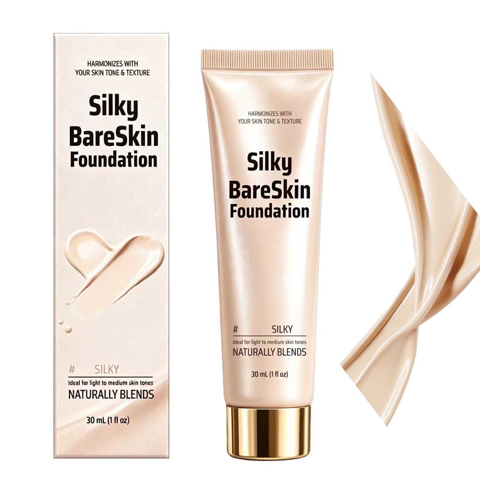 Color Changing Foundation Light, Self Adjusting Liquid Foundation 1 fl oz.
