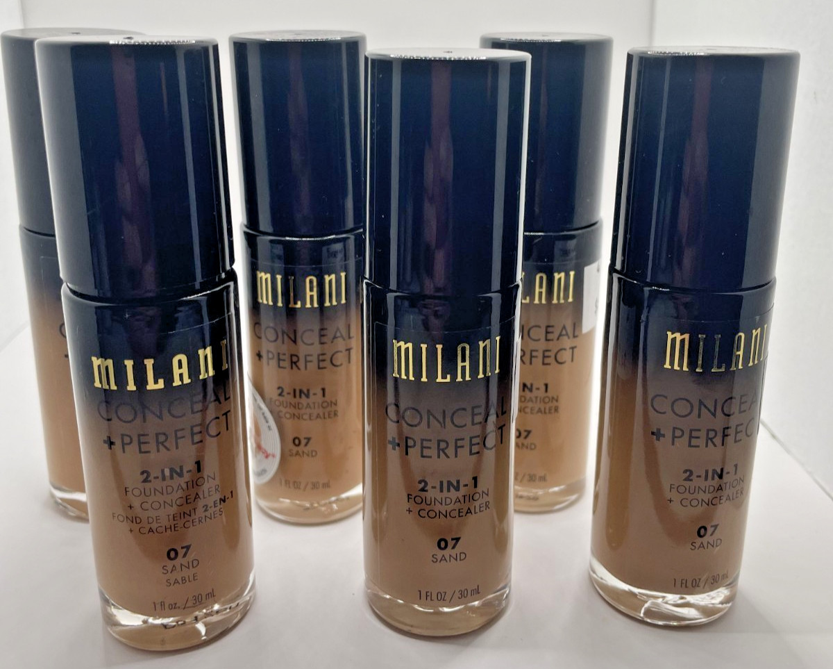 Lot of 6 Milani Conceal + Perfect 2‑in‑1 Foundation Sand (07) NEW 1oz. each