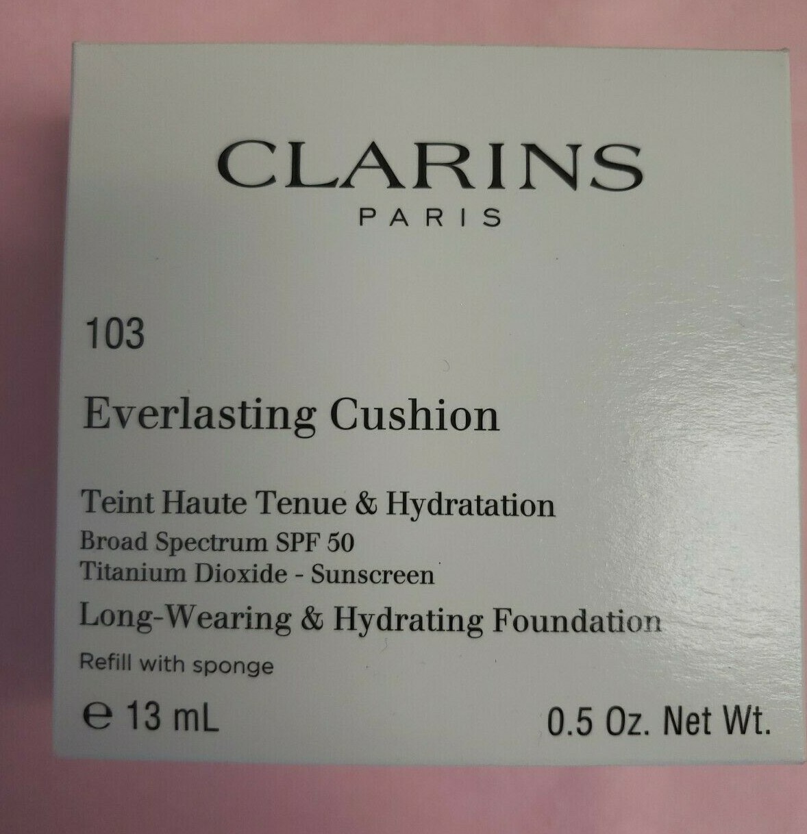 Clarins Everlasting Cushion Foundation Refill SPF 50 w/Sponge Sealed