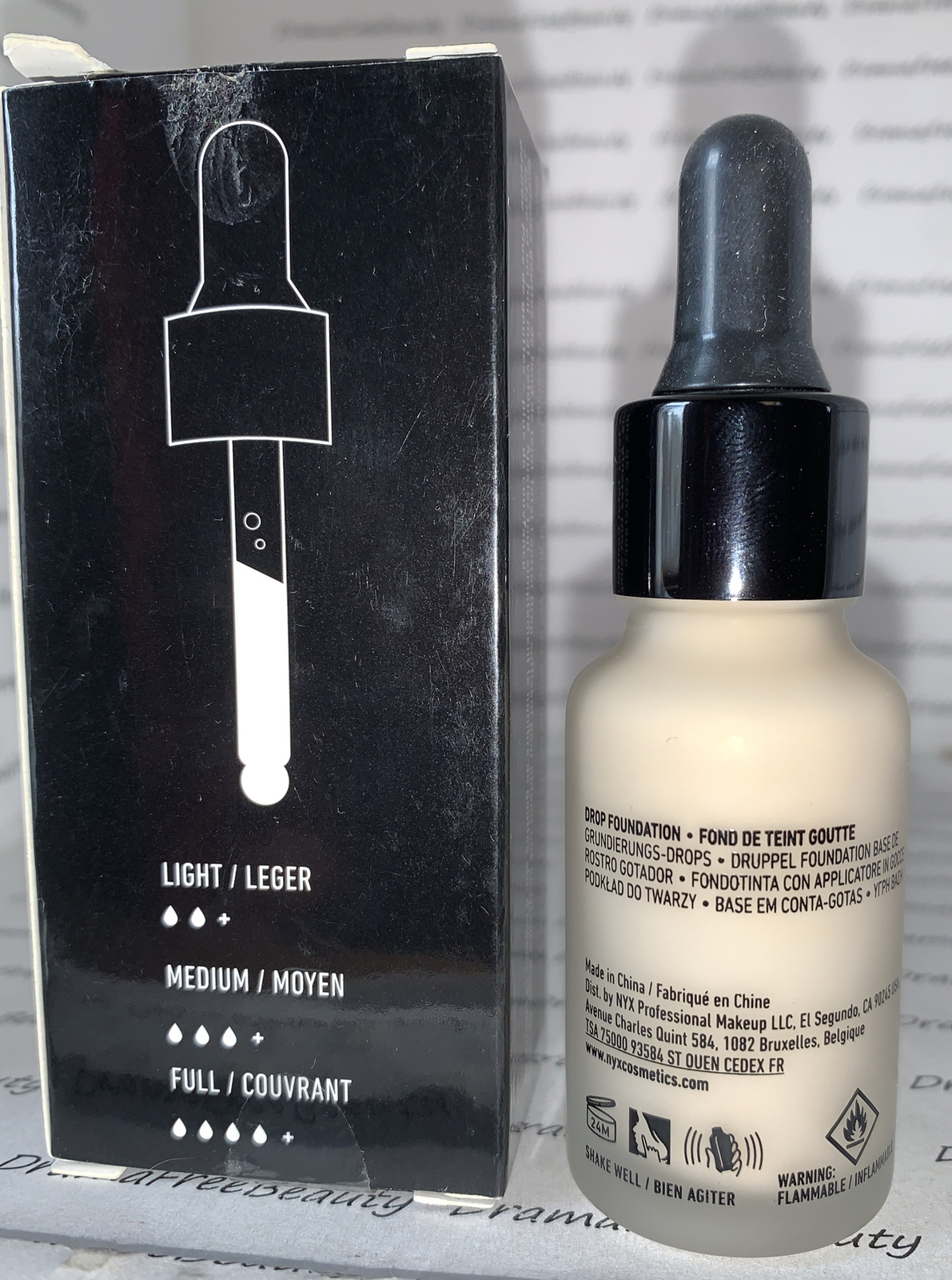 NYX Total Control Pro Drop Skin-Buildable Vegan Foundation TCDF06.5 * NUDE * New