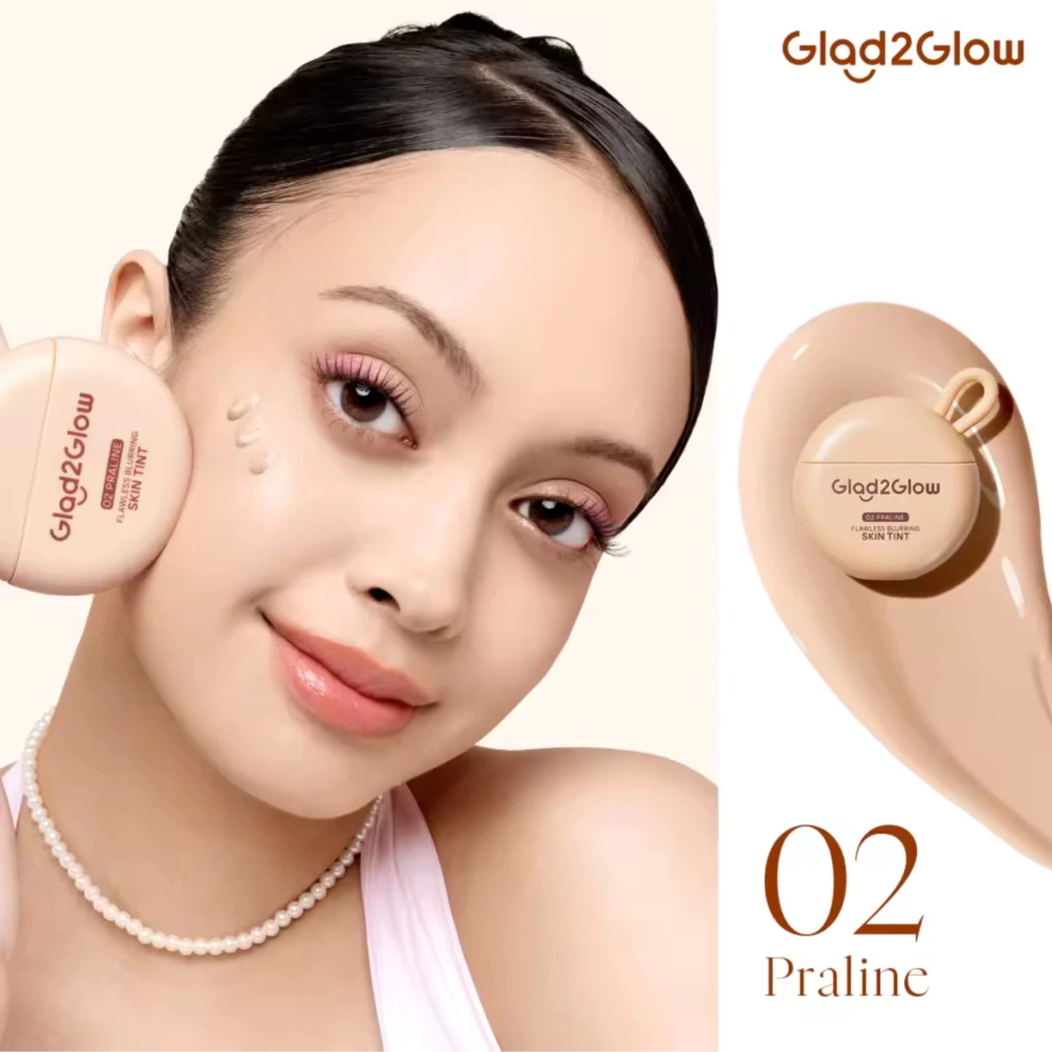 Glad2Glow Flawless Blurring Skin Tint Moisturizer Lightweight High Coverage