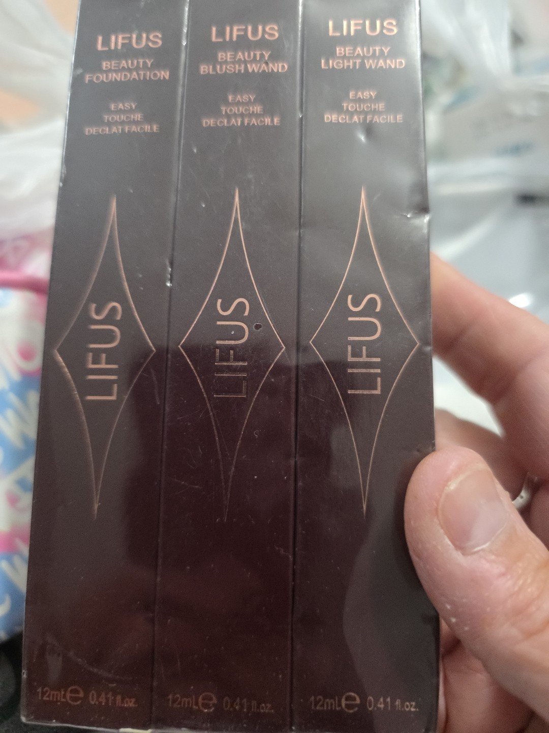 Lifus Beauty 1 Foundation/2 Wands Bronzer Easy 12 ml/0.41 fl oz 3-Pack NEW