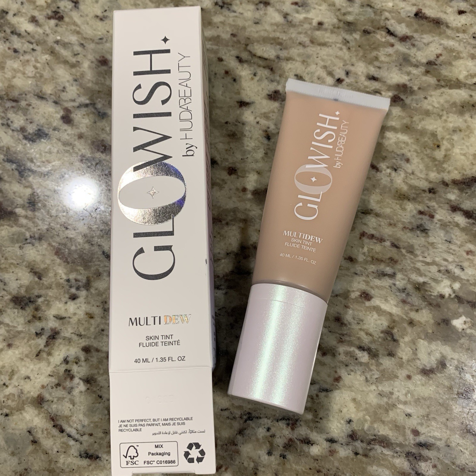 GLOWISH by HUDA BEAUTY Multi Dew Skin Tint LIGHT MEDIUM 04, 1.35 oz full size