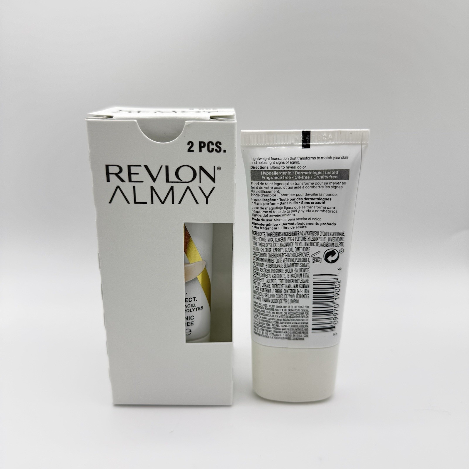 Almay Ageless Smart Shade Foundation 200 Light Medium – 2 Pack – New Sealed