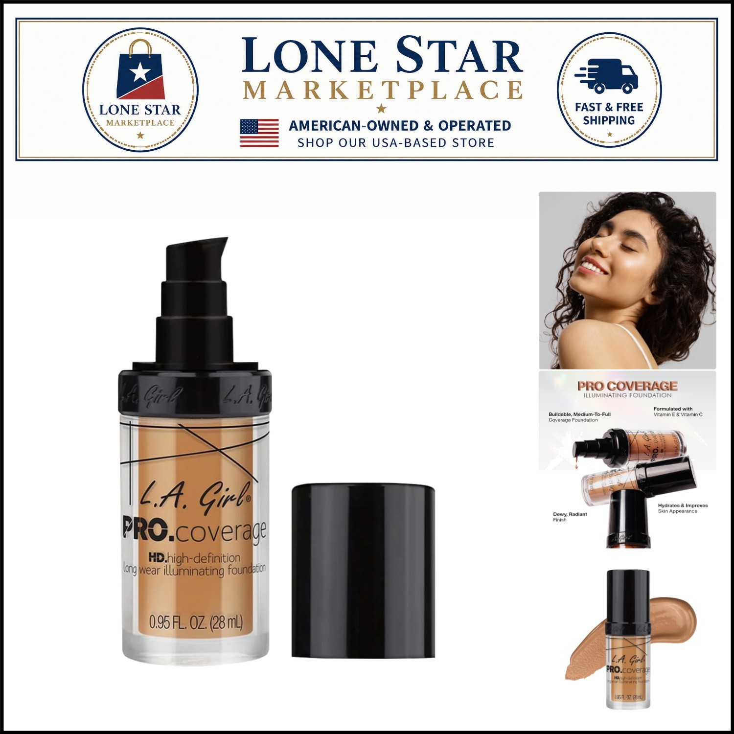 Flawless Glow Pro Coverage Foundation, Nude Beige, 0.95 Fl Oz – All Skin Types