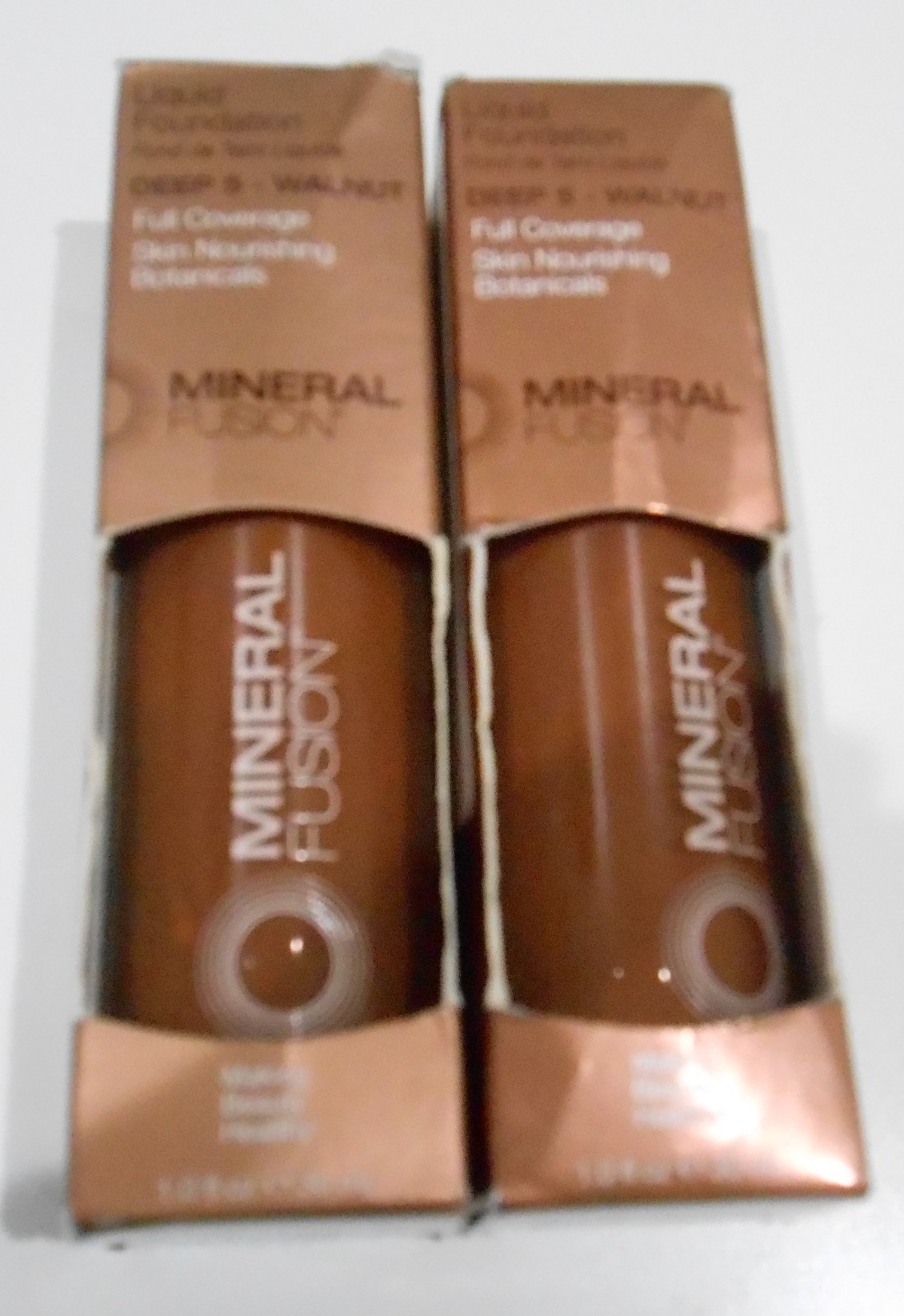 2 Mineral Fusion Liquid Foundation Deep 5 Walnut Matte Vegan Gluten Free-1 oz ea
