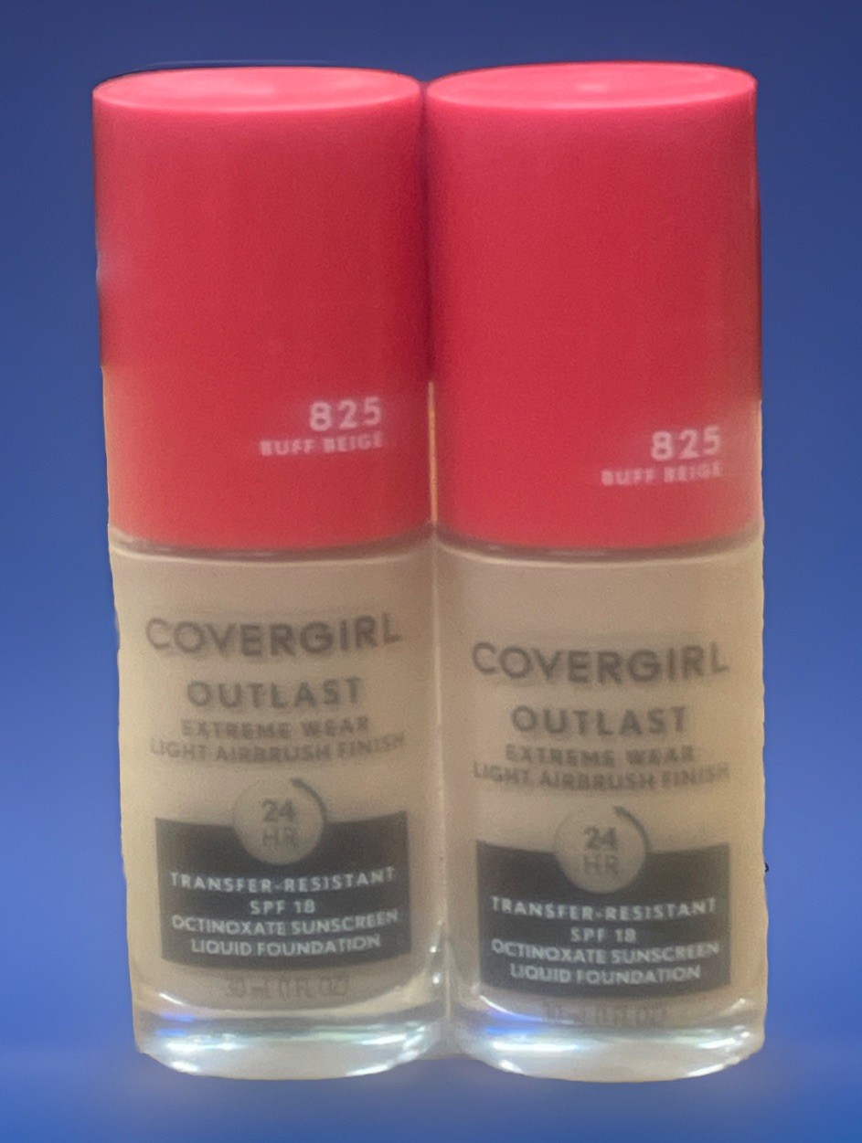 COVERGIRL Outlast Extreme Wear 3-in-1 Foundation 825 Buff Beige 1oz Lot Of 2