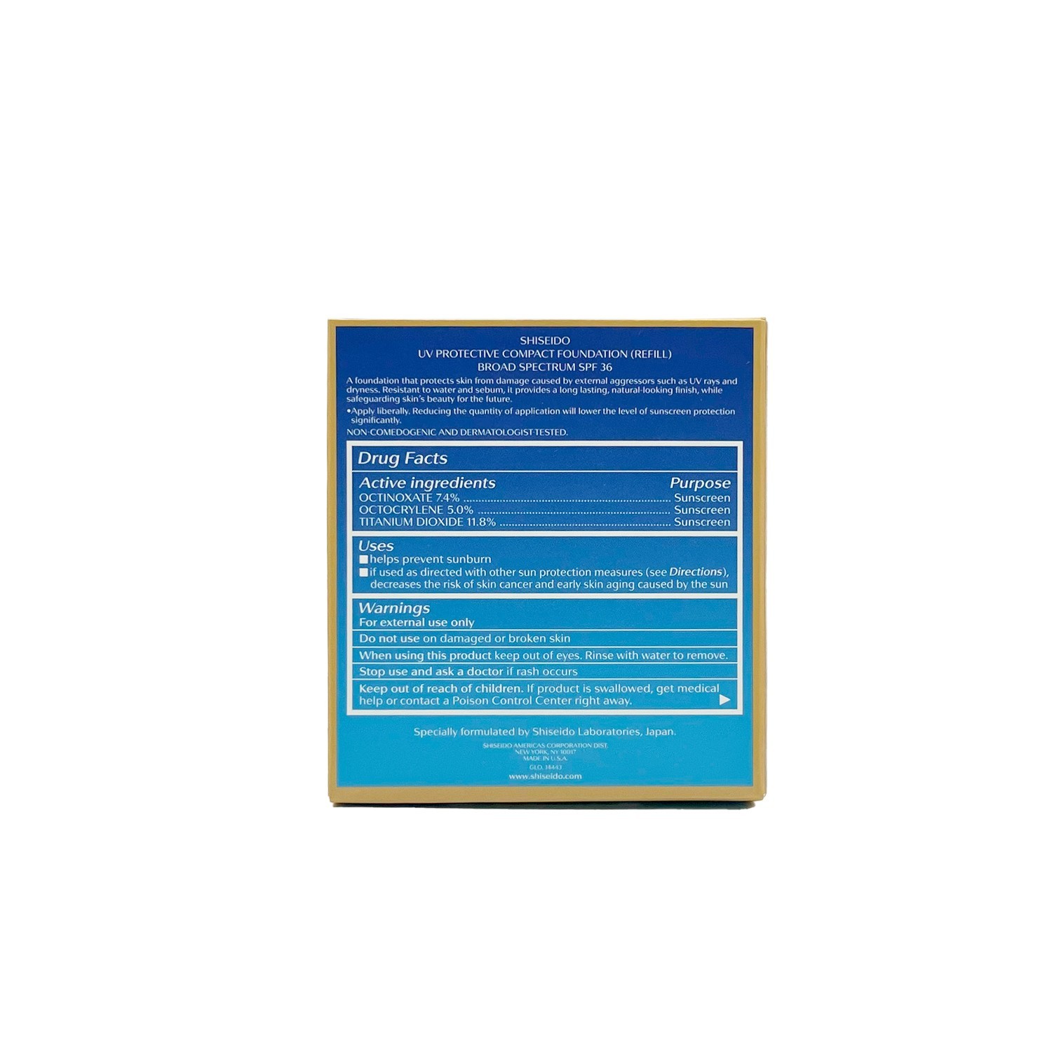 Shiseido UV Protective Compact Foundation Refill SPF 36 – Medium Ochre .42 oz