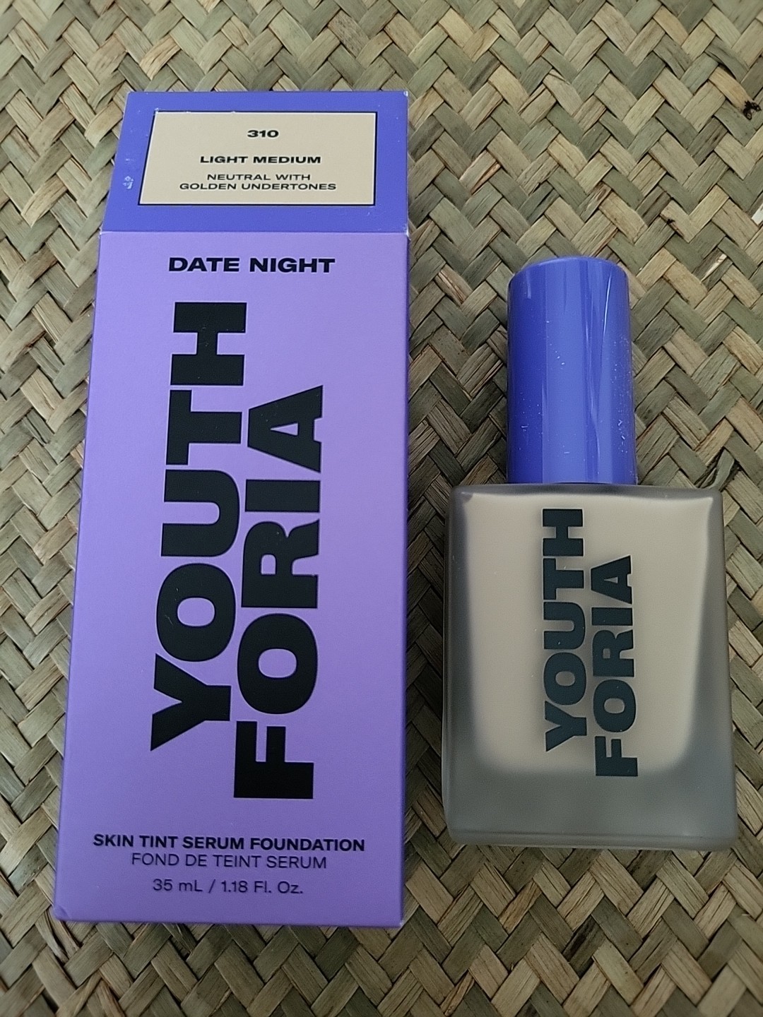 Youth Foria Skin Tint Serum Foundation Shade 310 Neutral W/ Golden Undertones