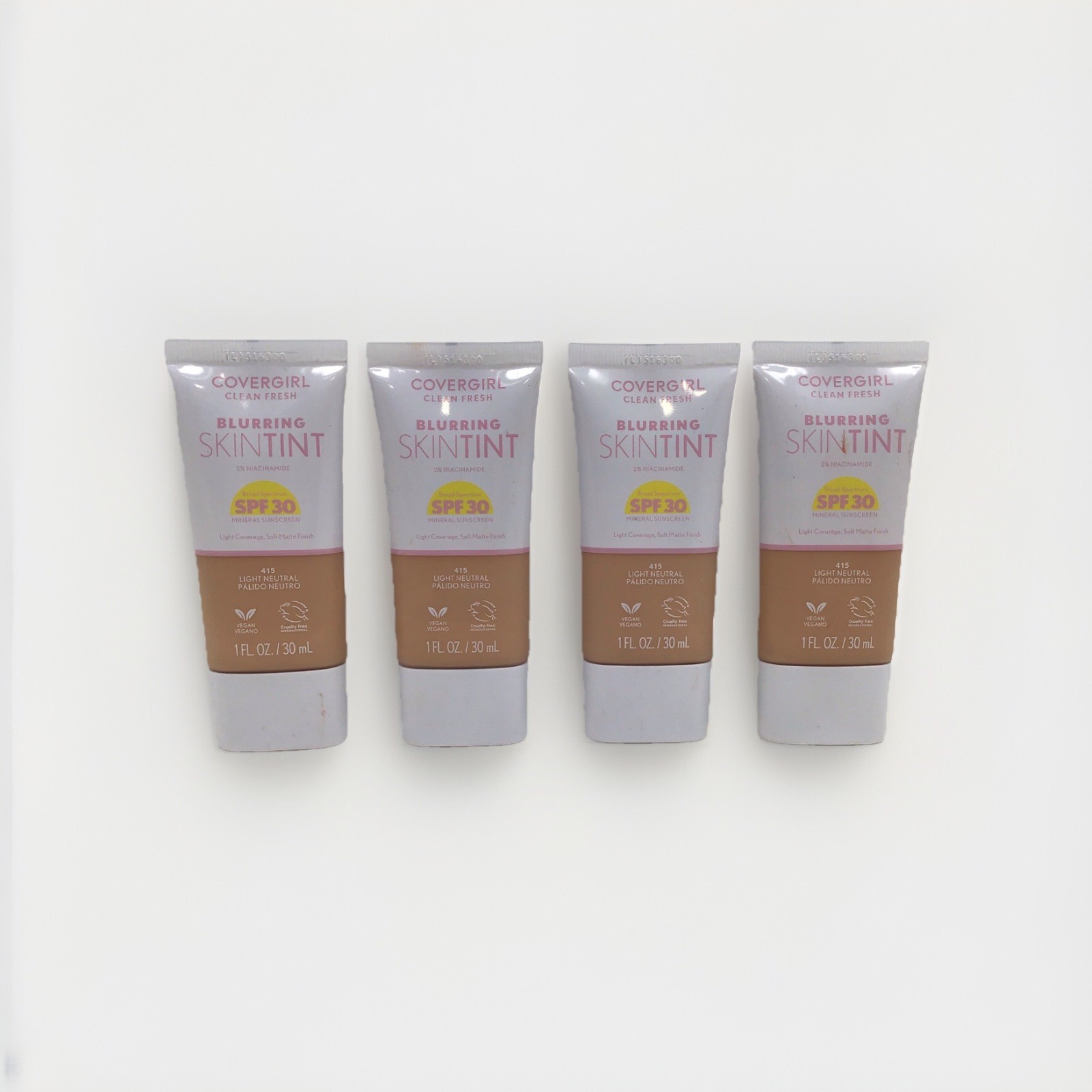 4X COVERGIRL CLEAN FRESH BLURRING SKIN TINT #415 LIGHT NEUTRAL 1 FL OZ EACH