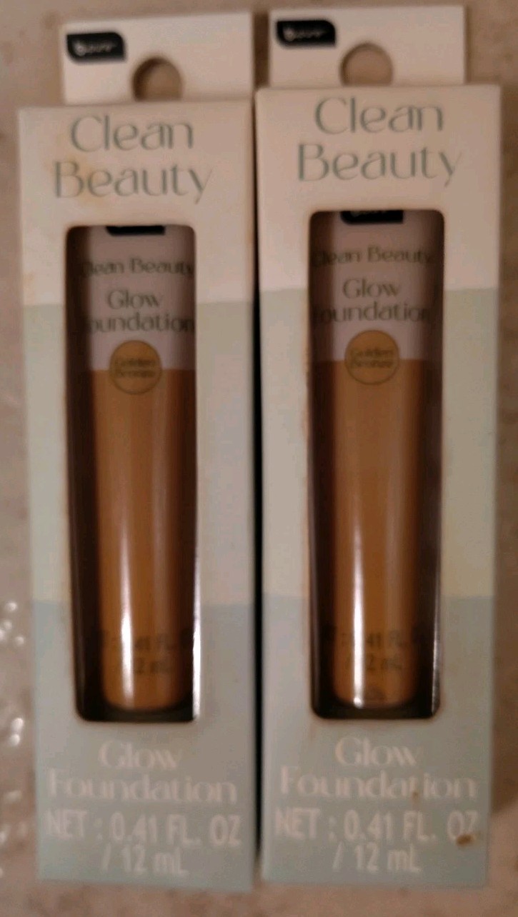 2pk B PURE CLEAN BEAUTY GLOW GOLDEN BRONZE NIACINAMIDE ALOE FOUNDATION CONCEALER