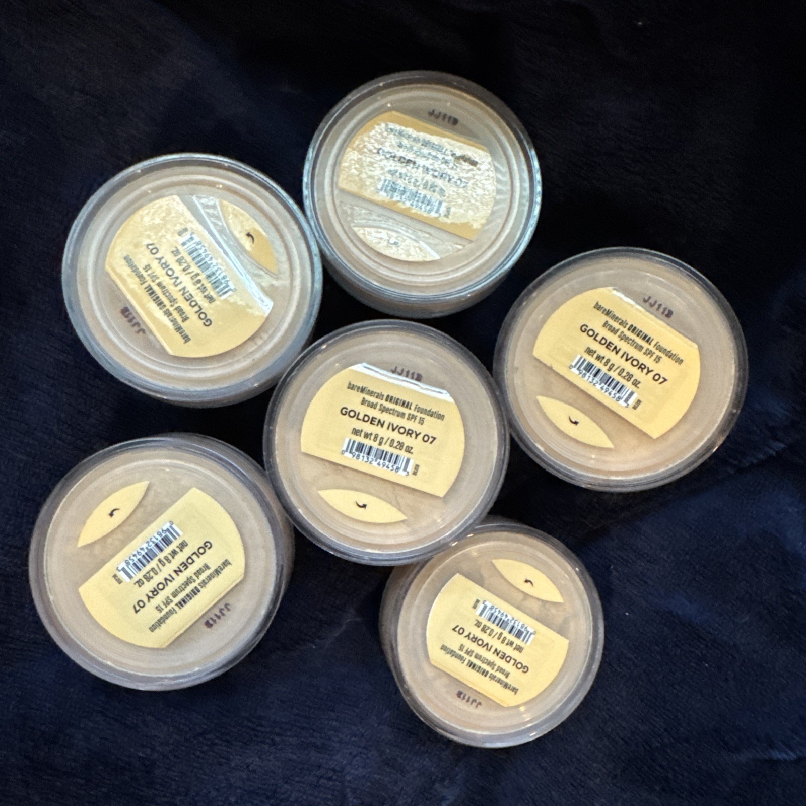 Lot of 6 BareMinerals ORIGINAL Foundation Broad Spectrum SPF 15, GOLDEN IVORY 07