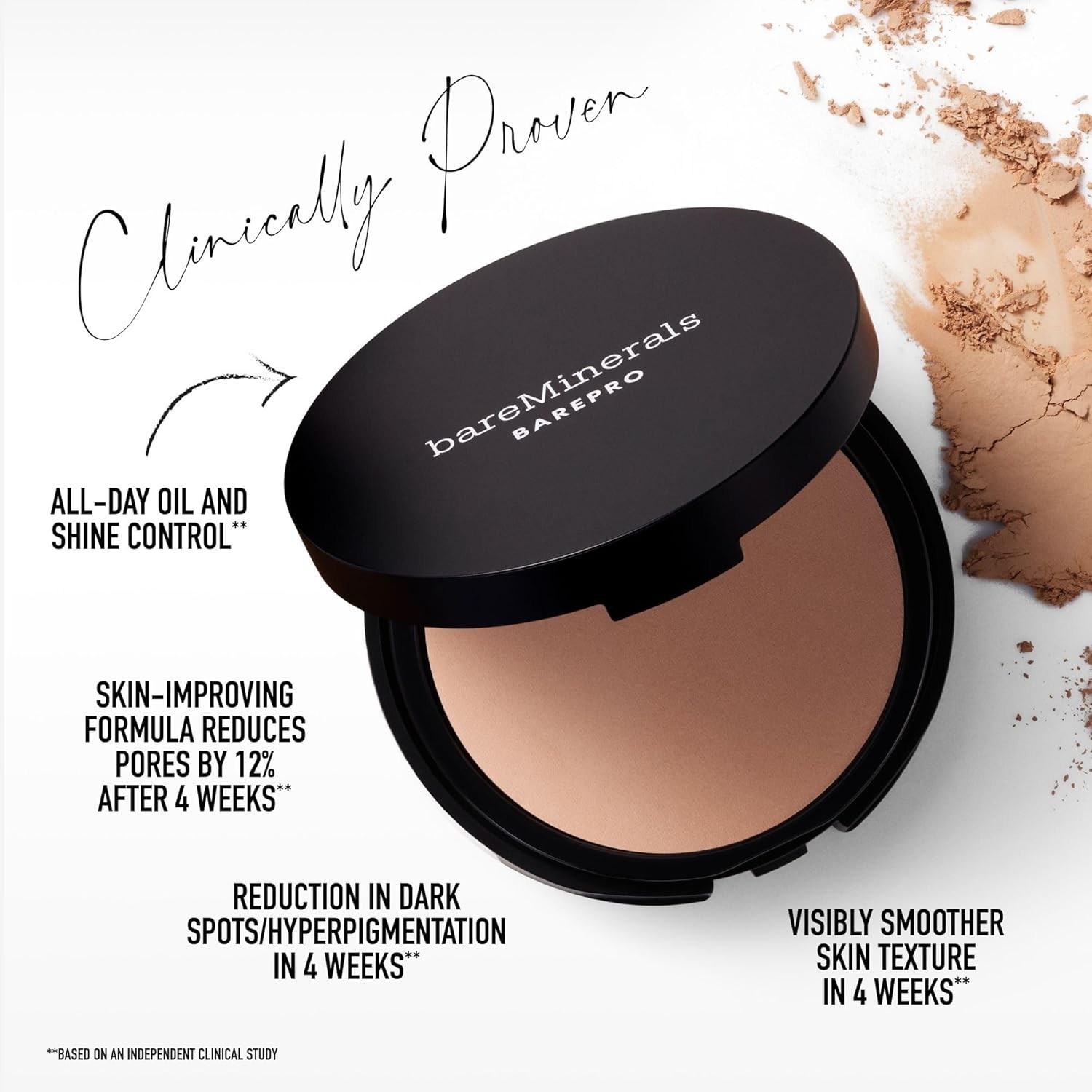Barepro Full Coverage Matte Powder Foundation 24Hr Oil Control – 2.4oz