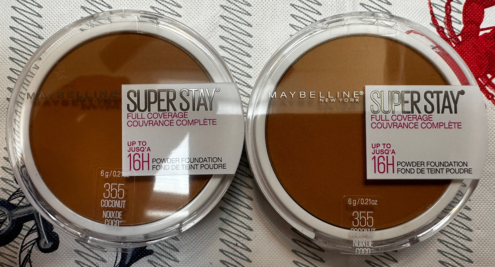 2 PK-Maybelline Super Stay Full Coverage 16HR Powder Foundation #355 Coconut New