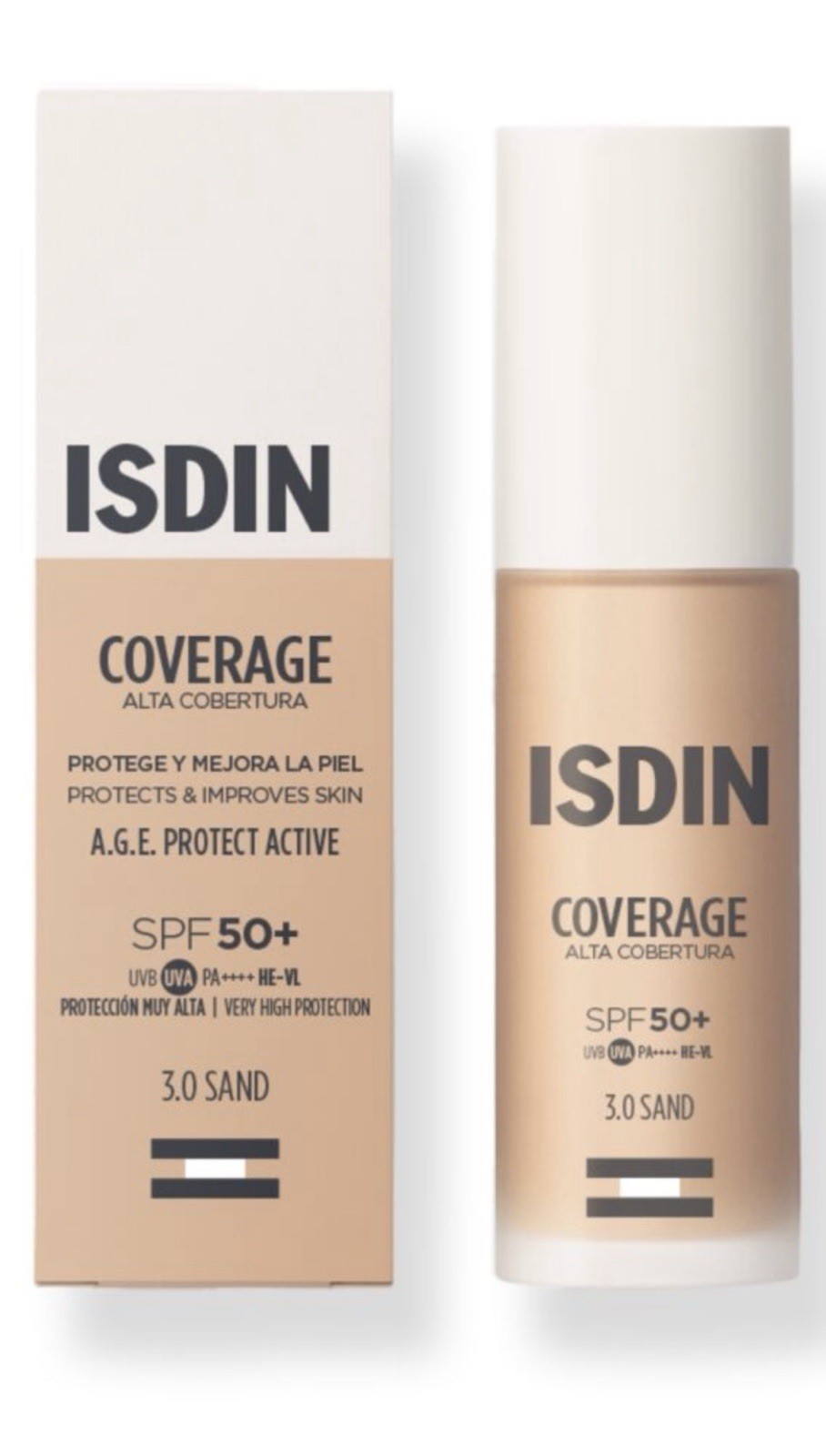 ISDIN Coverage Foundation SPF50+ 3.0 Sand – High Coverage , Matte Finish