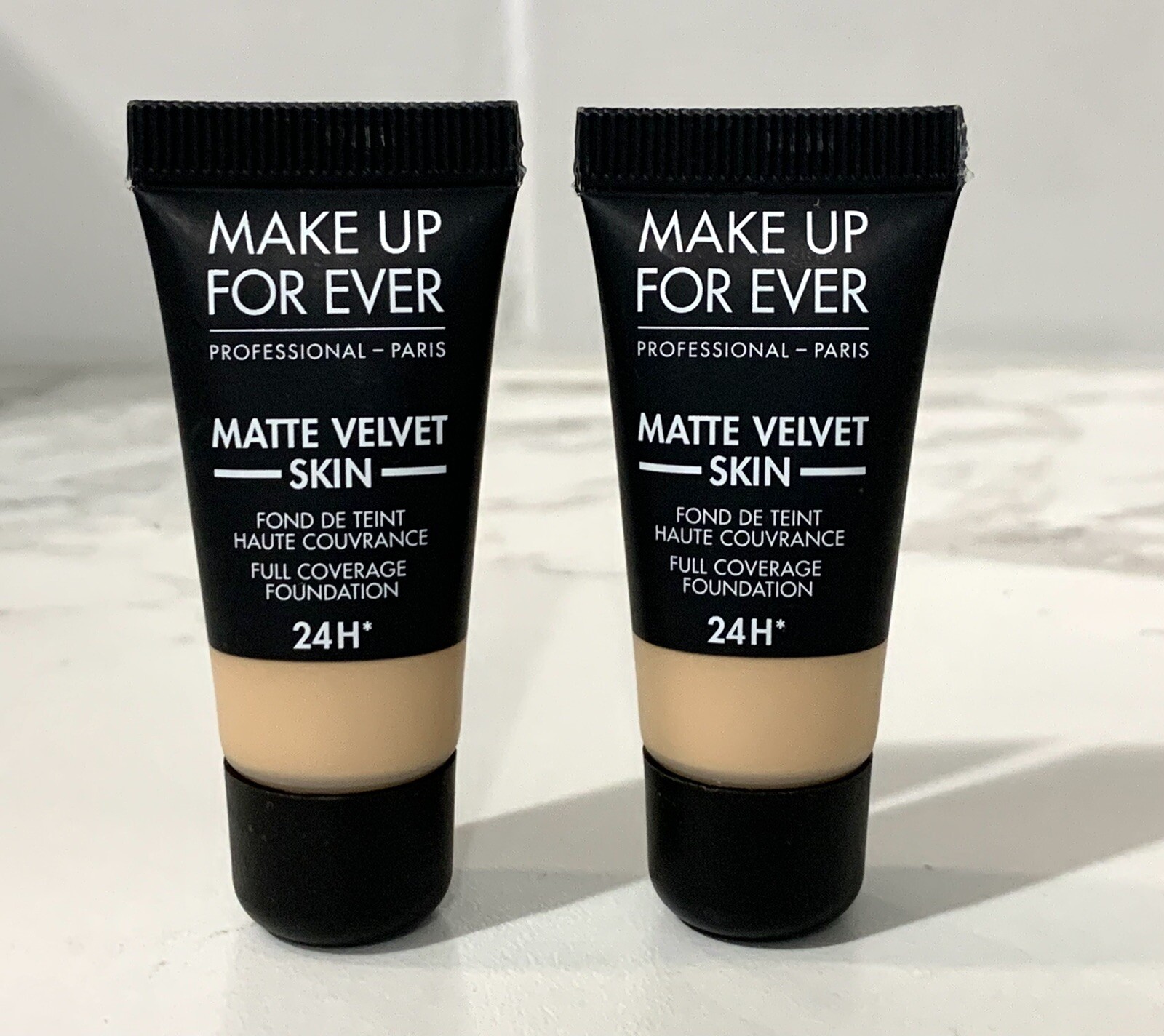 2X Make Up For Ever Matte Velvet Skin 24H Foundation Y245, mini 0.16oz/5ml (#G4