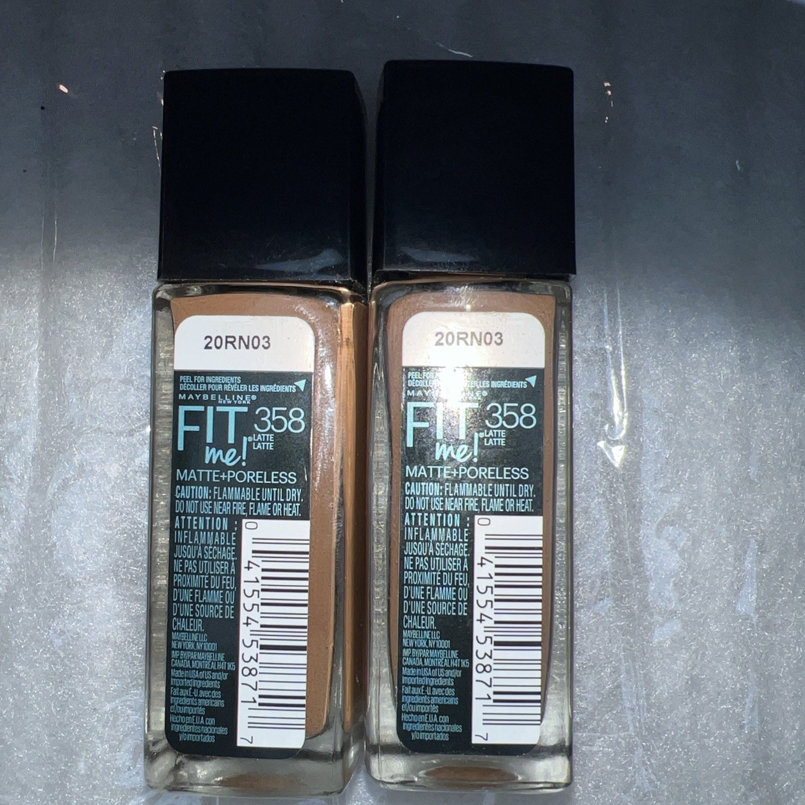 Lot of 2 Maybelline Fit Me Matte + Poreless 358 Latte 20RN03