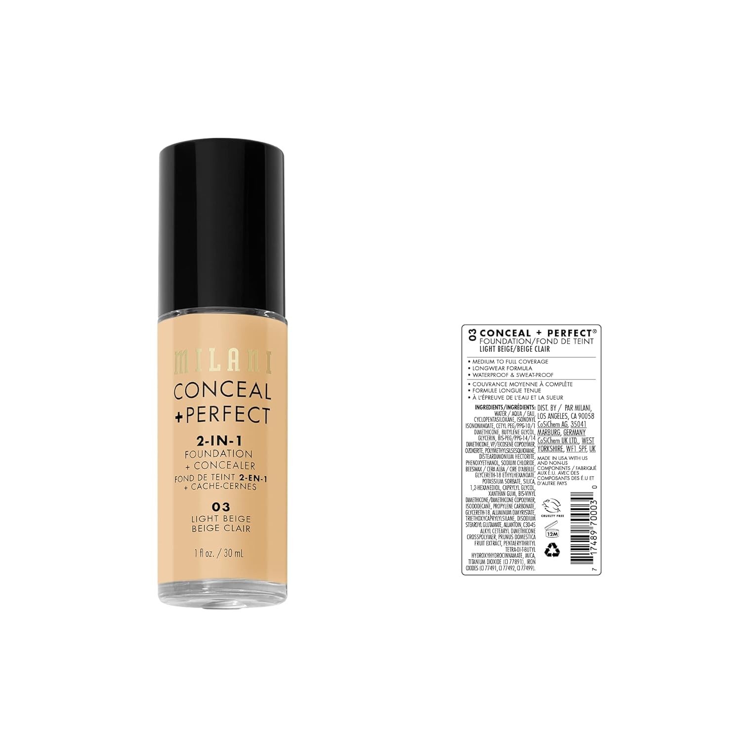 1 Fl. Oz. Light Beige Liquid Foundation – Satin Matte Finish & Flawless Coverage