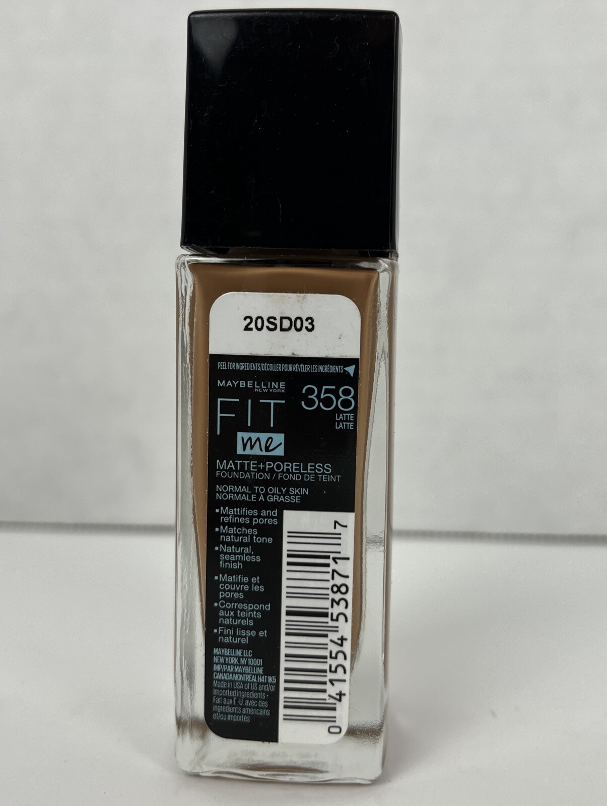 Maybelline Fit Me Foundation Matte Poreless 358 Latte 1 Fl Oz Normal to Oily