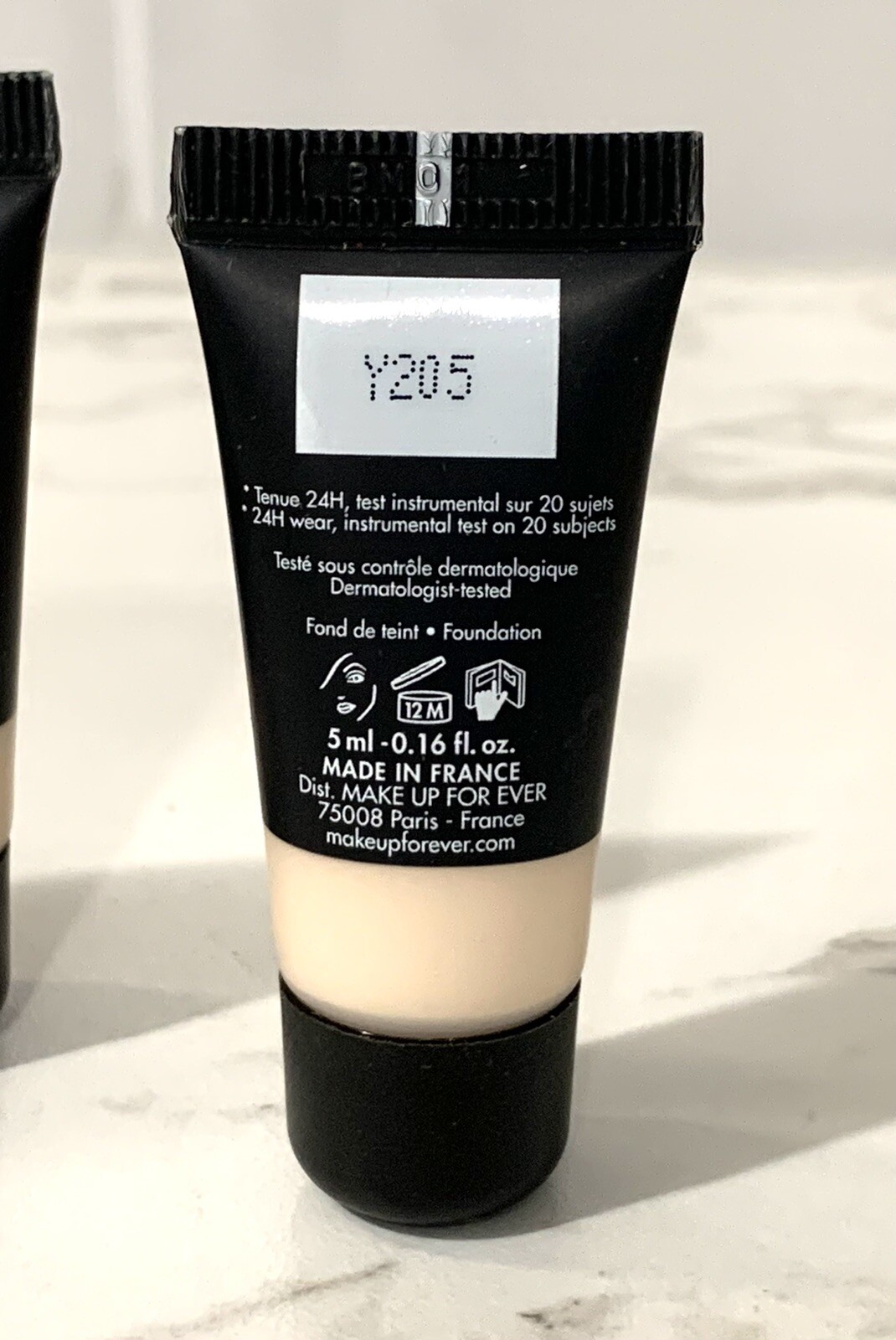 3X make up for ever matte velvet skin foundation Y205 Alabaster mini (#G4