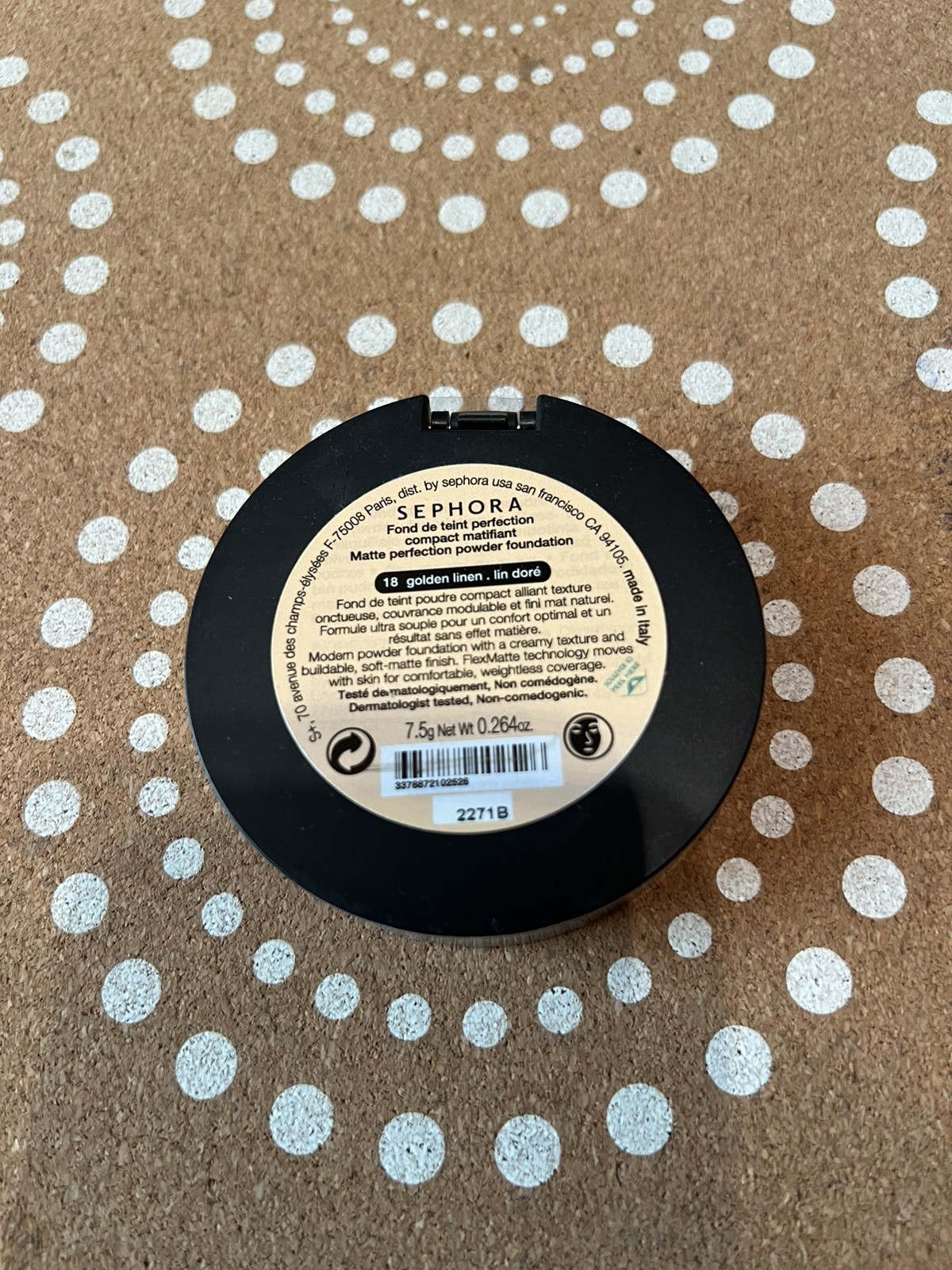 Sephora Matte Perfection Powder Foundation ~ Shade 18 golden linen Lin dore