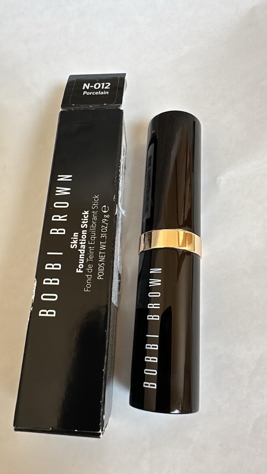 Bobbi Brown Skin Foundation Stick N-012 Porcelain .31oz 95% Full Damaged Box W32