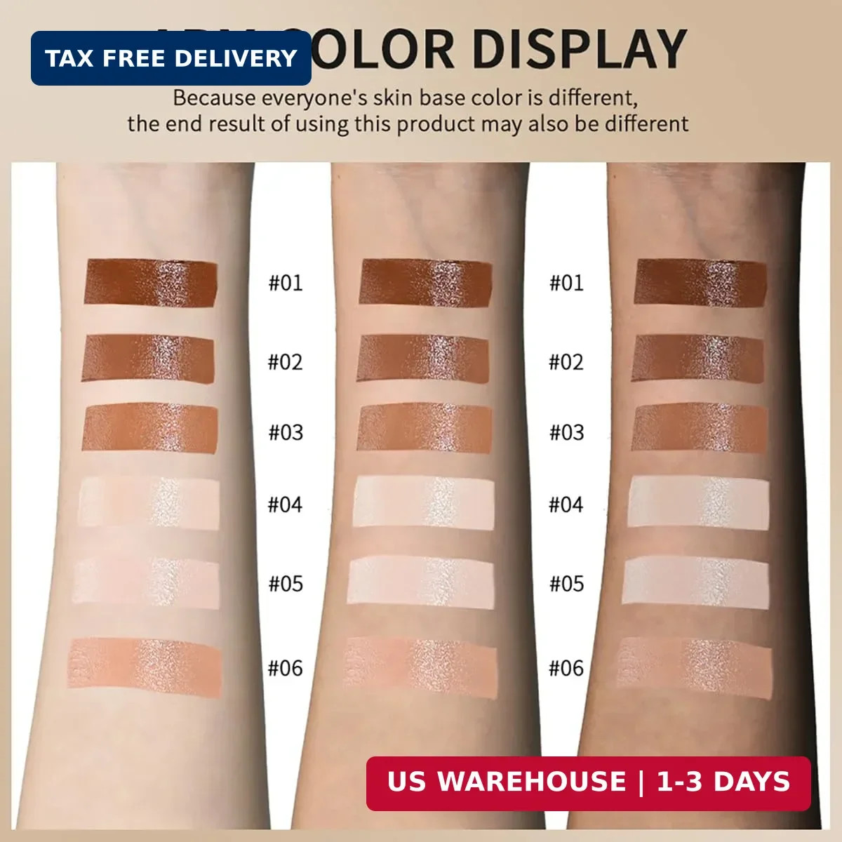 6 Colors Foundation Stick Beauty Balm Serum Boosted Skin Tint, Long-Lasting Cove