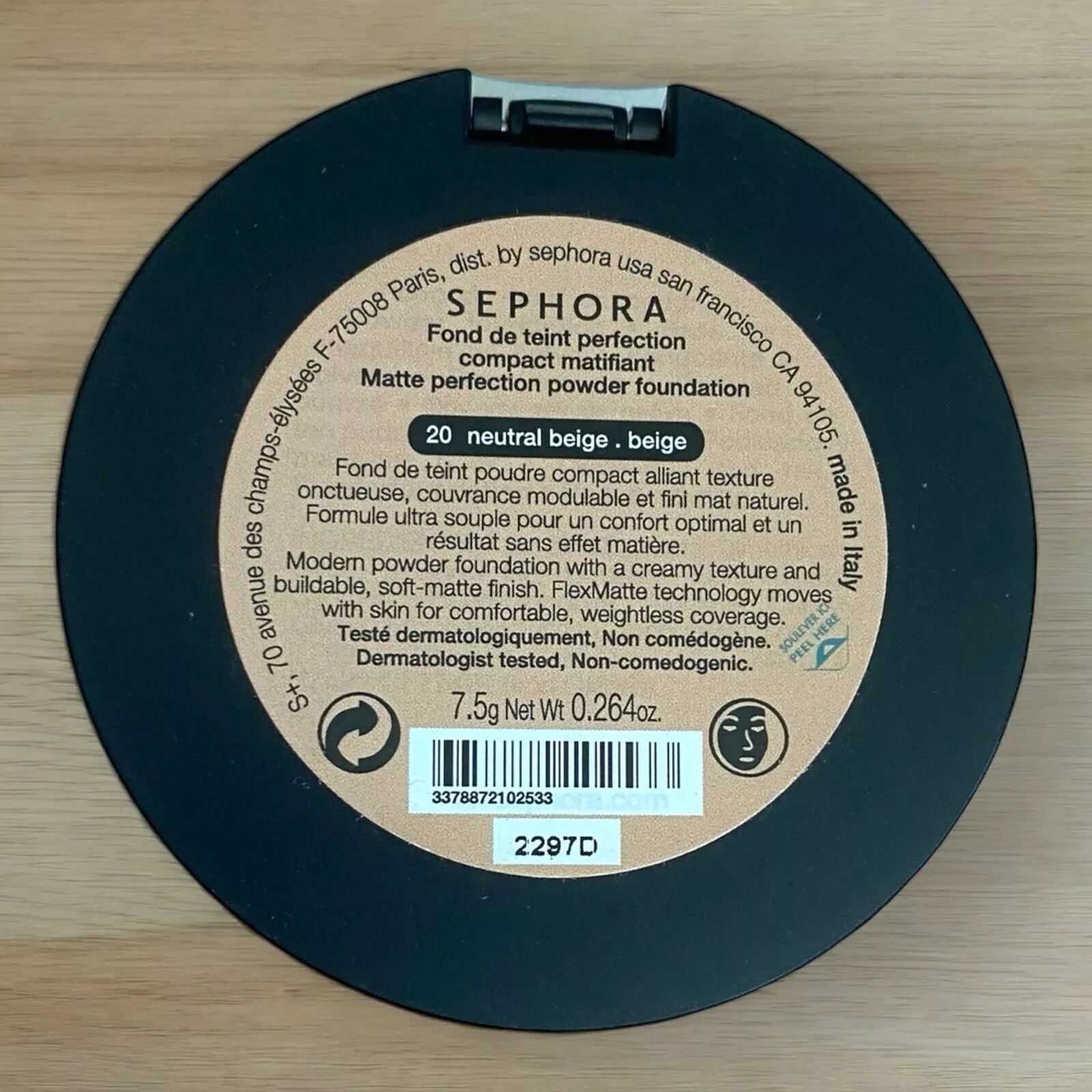 Sephora Matte Perfection Powder Foundation 20 Neutral Beige Full Size Sealed