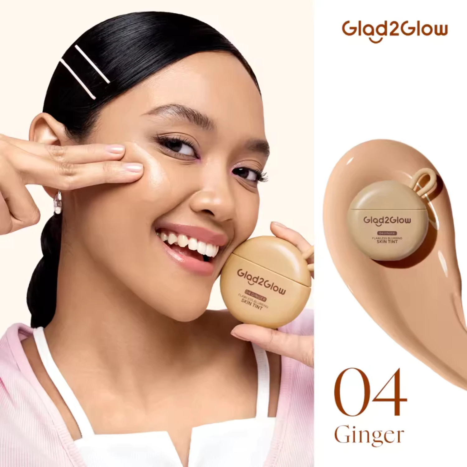 Glad2Glow Flawless Blurring Skin Tint Moisturizer Lightweight High Coverage