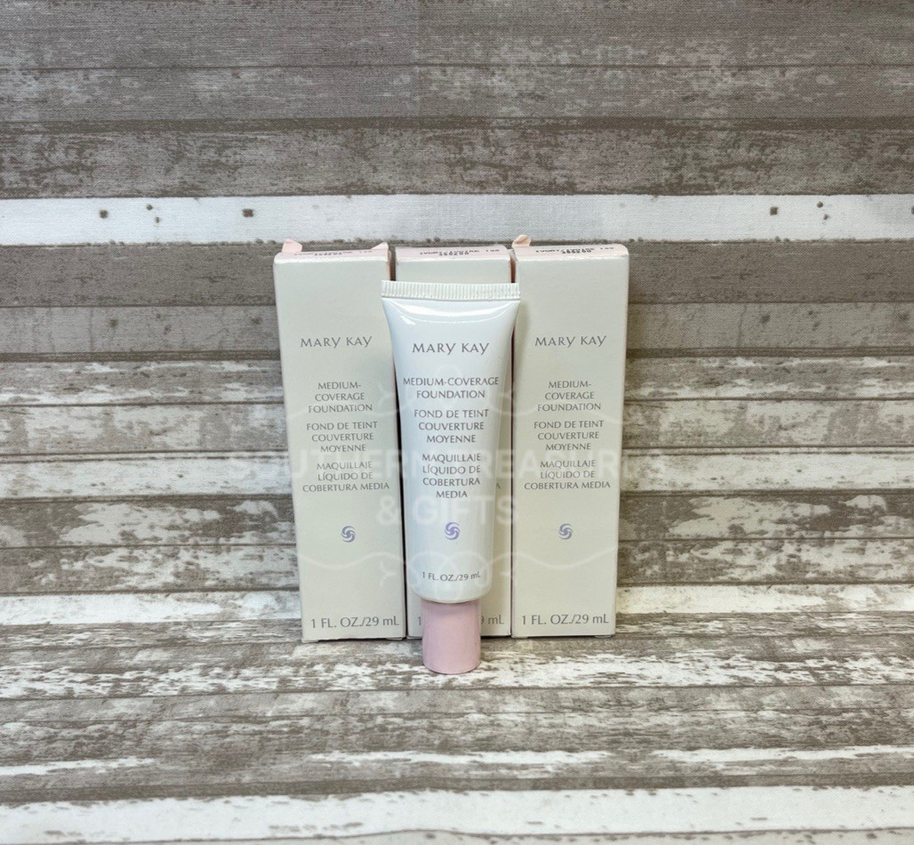 3 New In Box Mary Kay MEDIUM Coverage Liquid Foundation PINK CAP Bronze 708