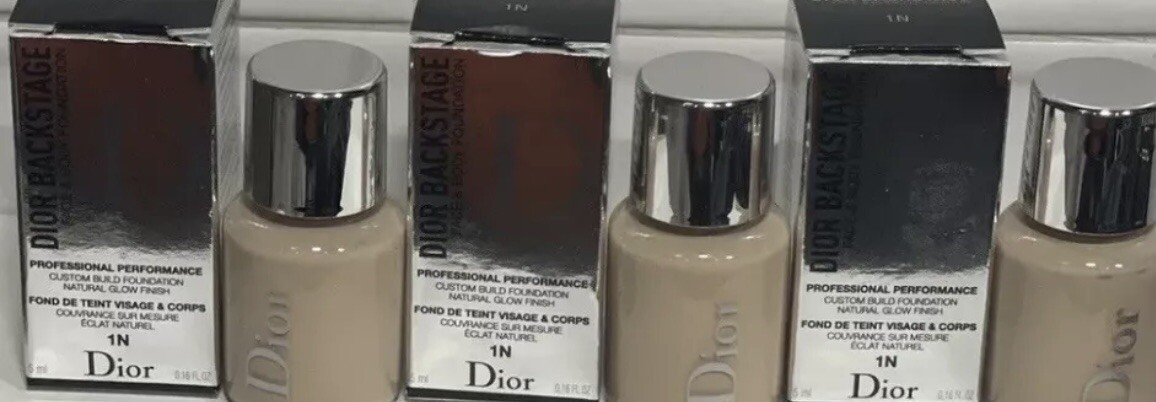 3 Dior BackStage 5ml Face & Body Foundation Mini 0.16 oz Color 1N Neutral New